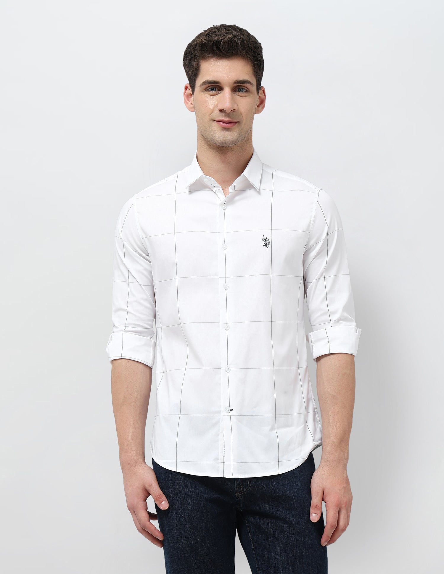 Twill Tailored Fit Shirt White - U.S. Polo Assn. India | Large