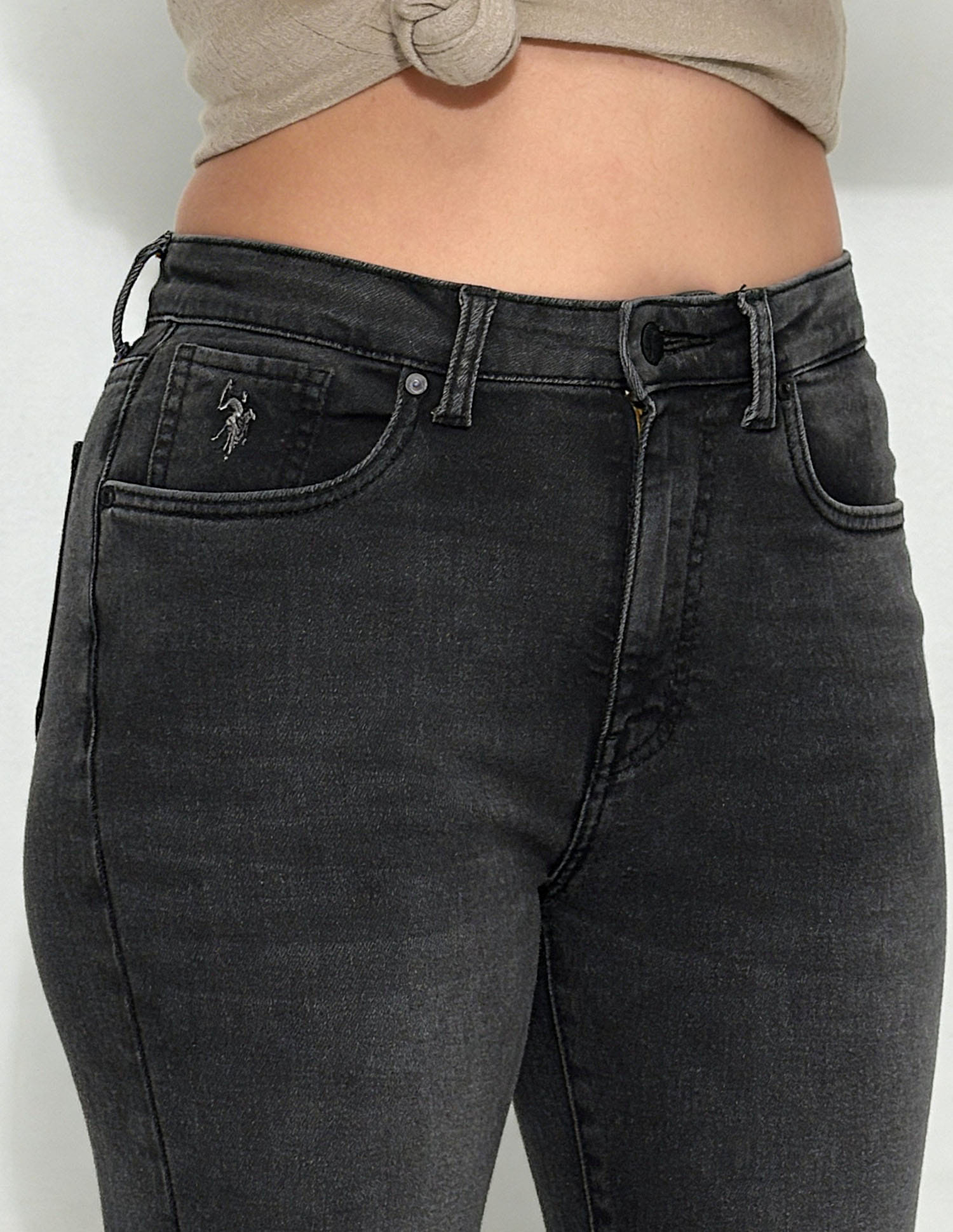 High Rise Bootcut Jeans Grey - U.S. Polo Assn. India | Large