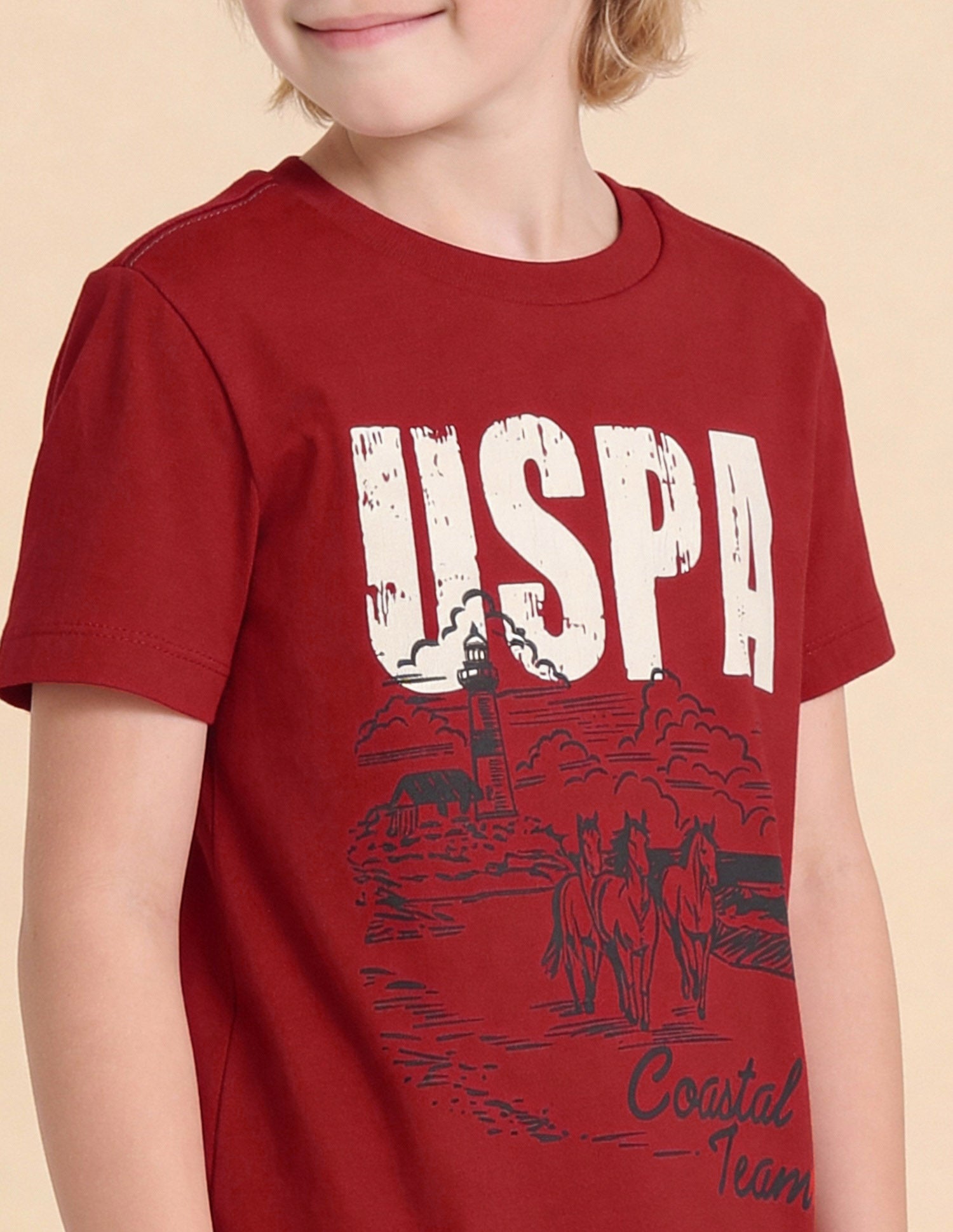 Boys Graphic Brand Printed T-Shirt Red - U.S. Polo Assn. India | Large