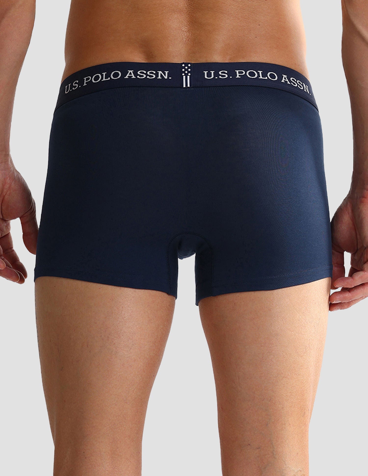 Elastic Waistband Ribbed Solid OET10 Trunks - Pack Of 2 Camo Navy and Navy - U.S. POLO ASSN. | Large