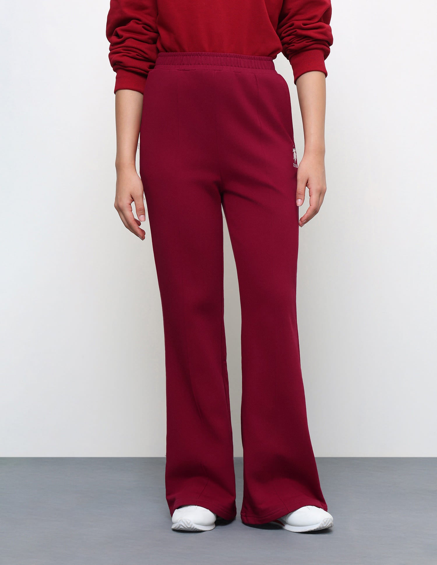 High Rise Flared Fit Sweatpants Red - U.S. Polo Assn. India | Large
