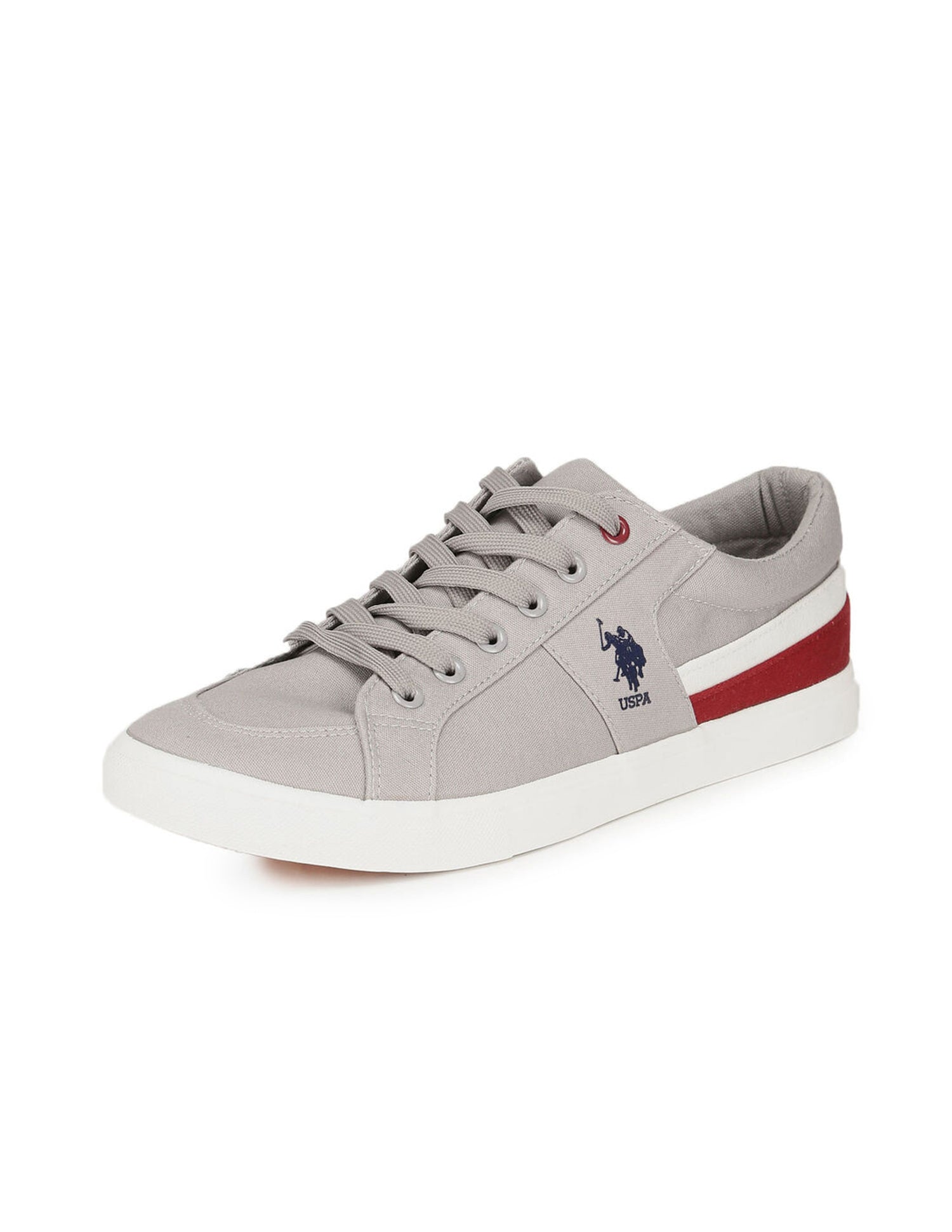 Men Contrast Stripe Canvas Clarkin Sneakers Grey - U.S. POLO ASSN. | Large