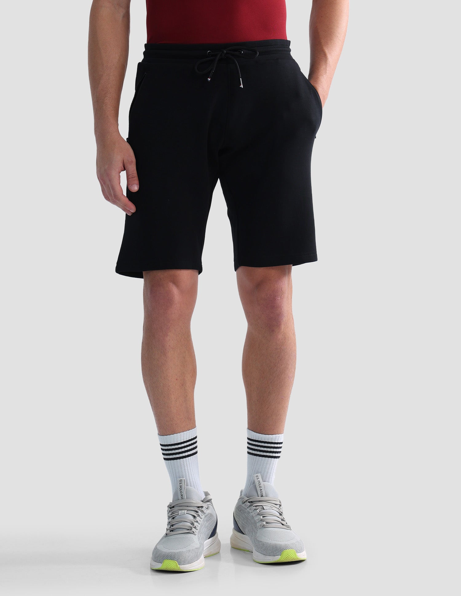 Mid Rise Slim Fit Active Shorts Black - U.S. Polo Assn. India | Large