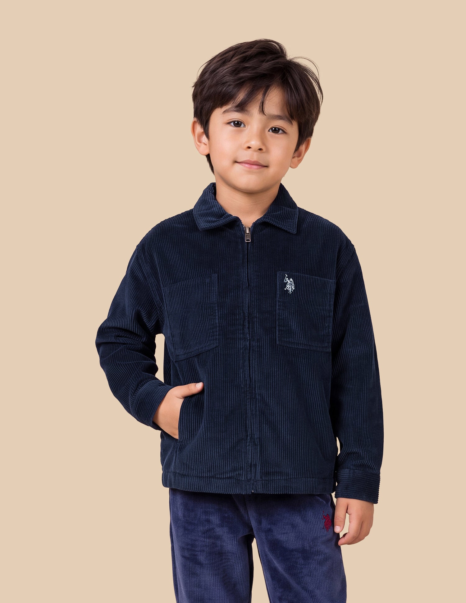 Corduroy Boxy Fit Shacket Navy - U.S. Polo Assn. India | Large