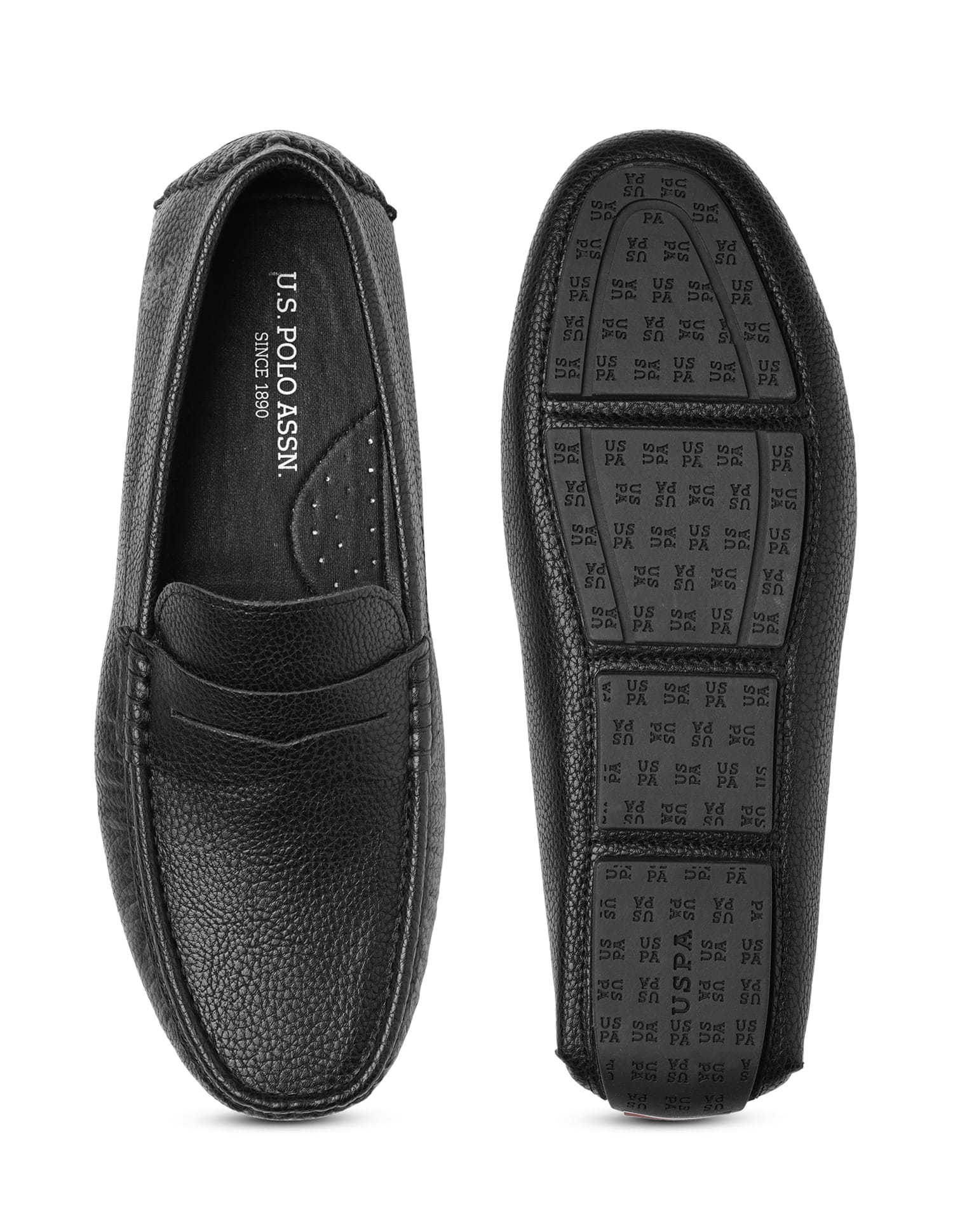 Men Kiger Textured Loafer Black - U.S. Polo Assn. India | Large