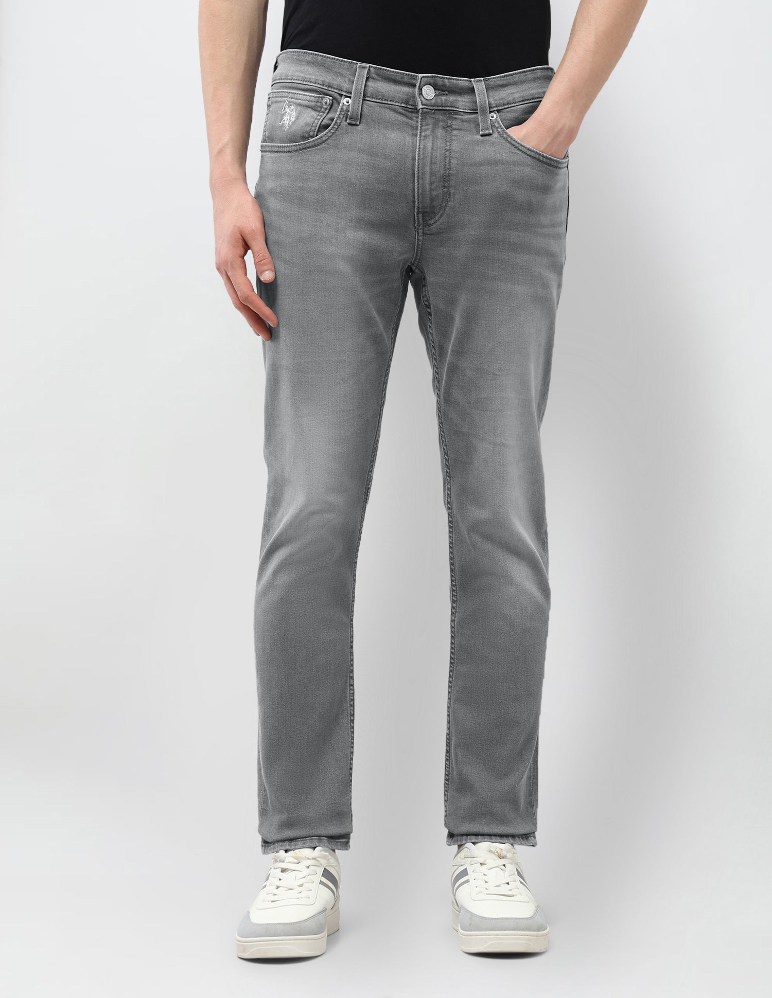 Brandon Slim Tapered Fit Grey Jeans Grey - U.S. Polo Assn. India | Large