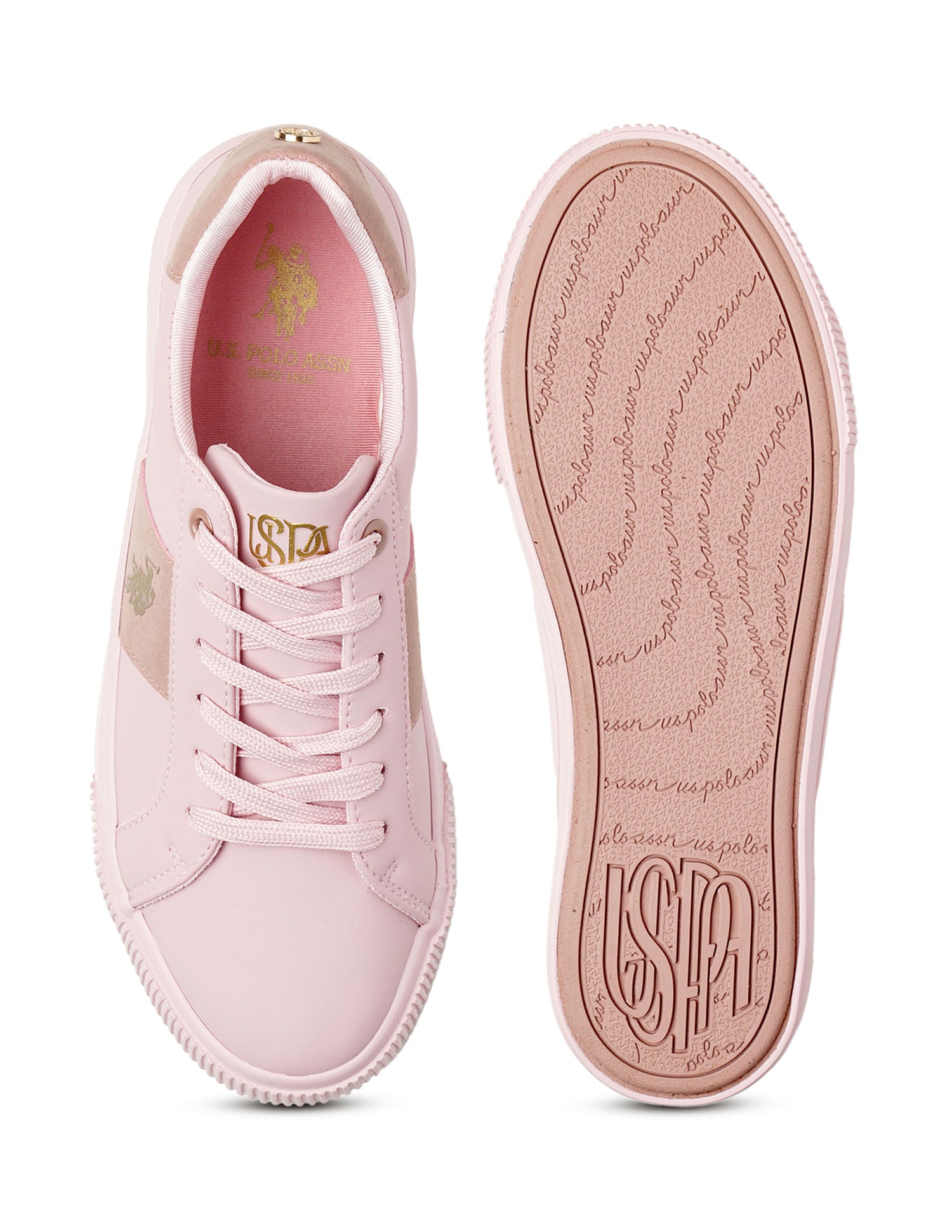 Women Ronnie Striped Sneakers Pink - U.S. POLO ASSN. | Large