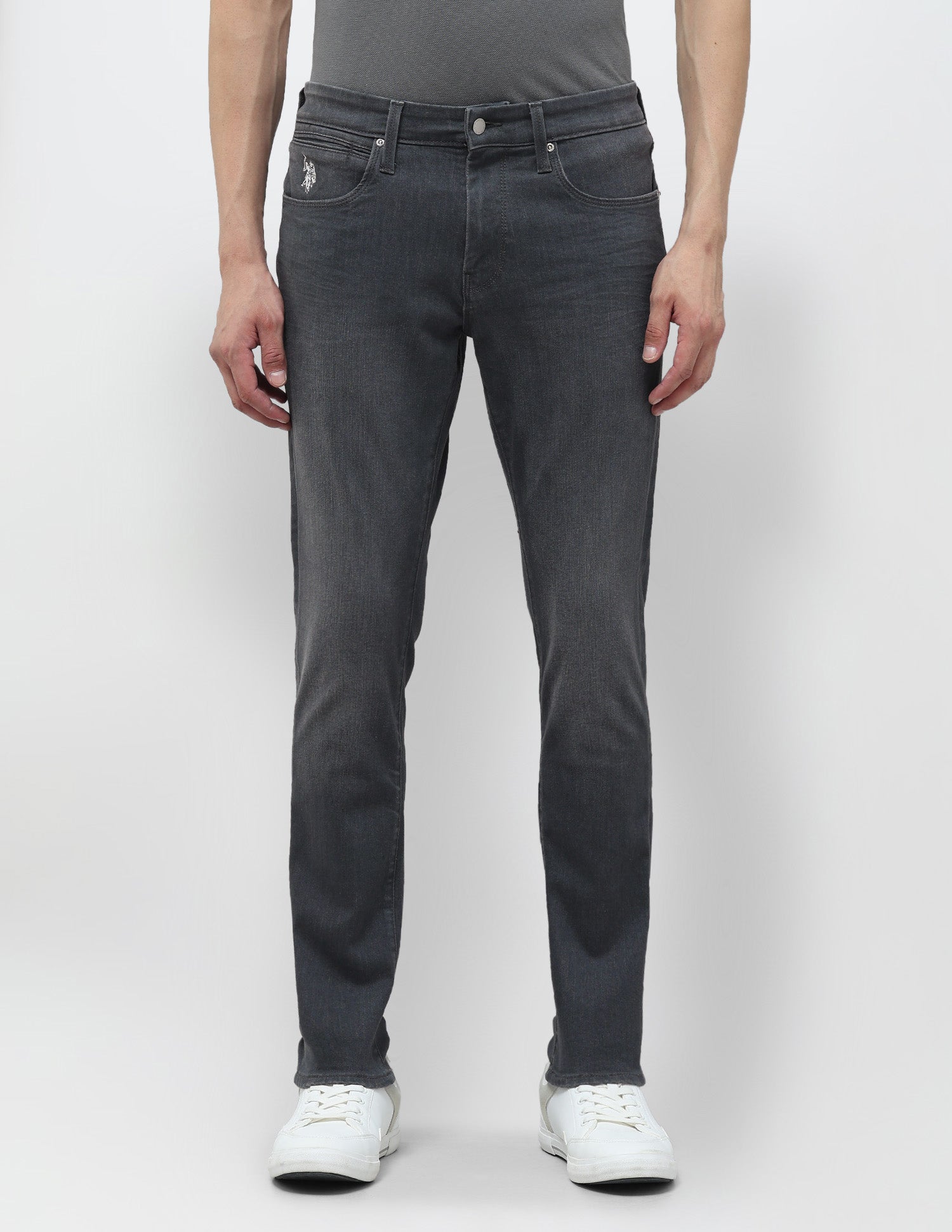 Brandon Slim-Tapered Fit Grey Jeans Dark Grey Wash - U.S. POLO ASSN. | Large