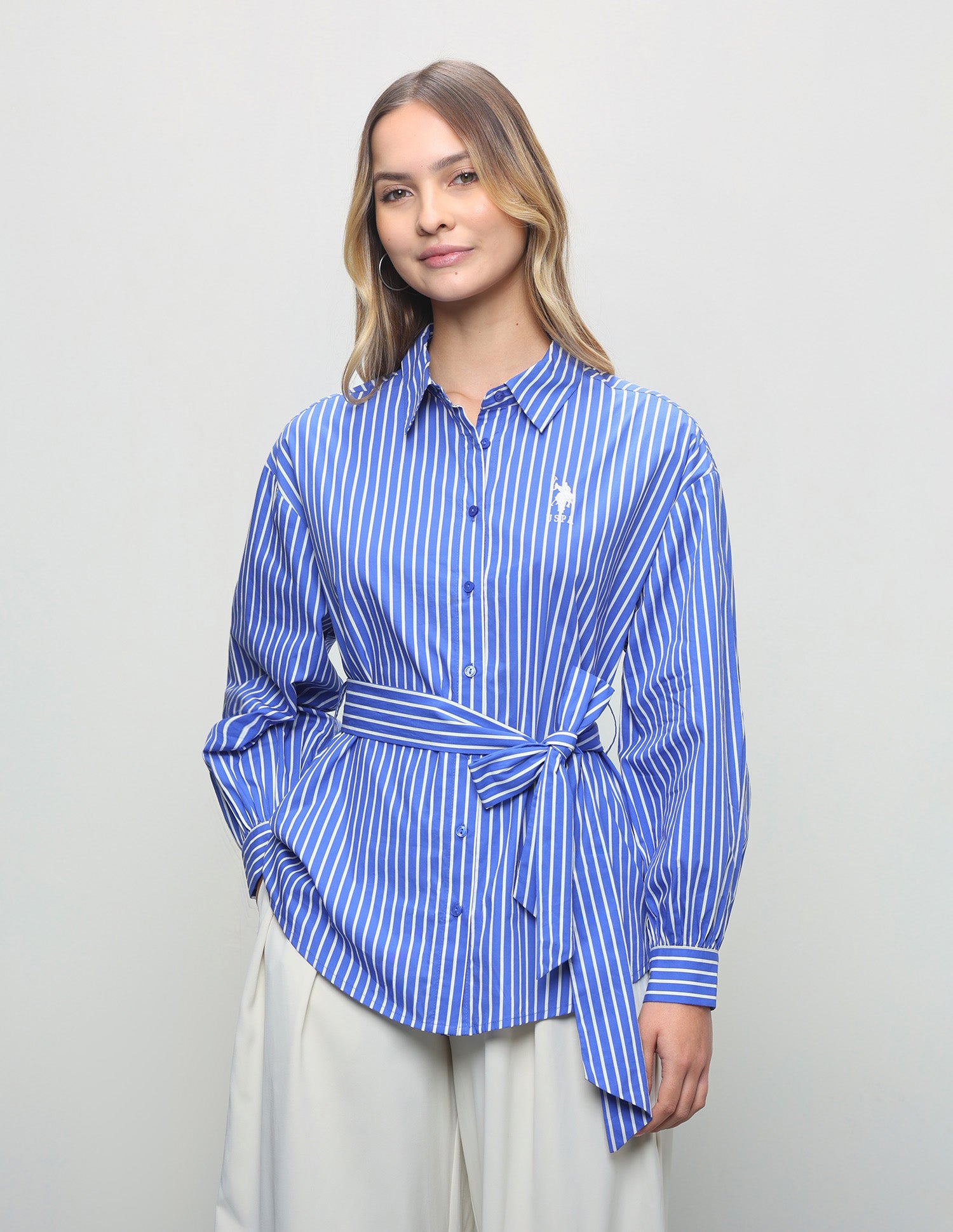 Vertical Striped Regular Fit Shirt Blue - U.S. Polo Assn. India | Large