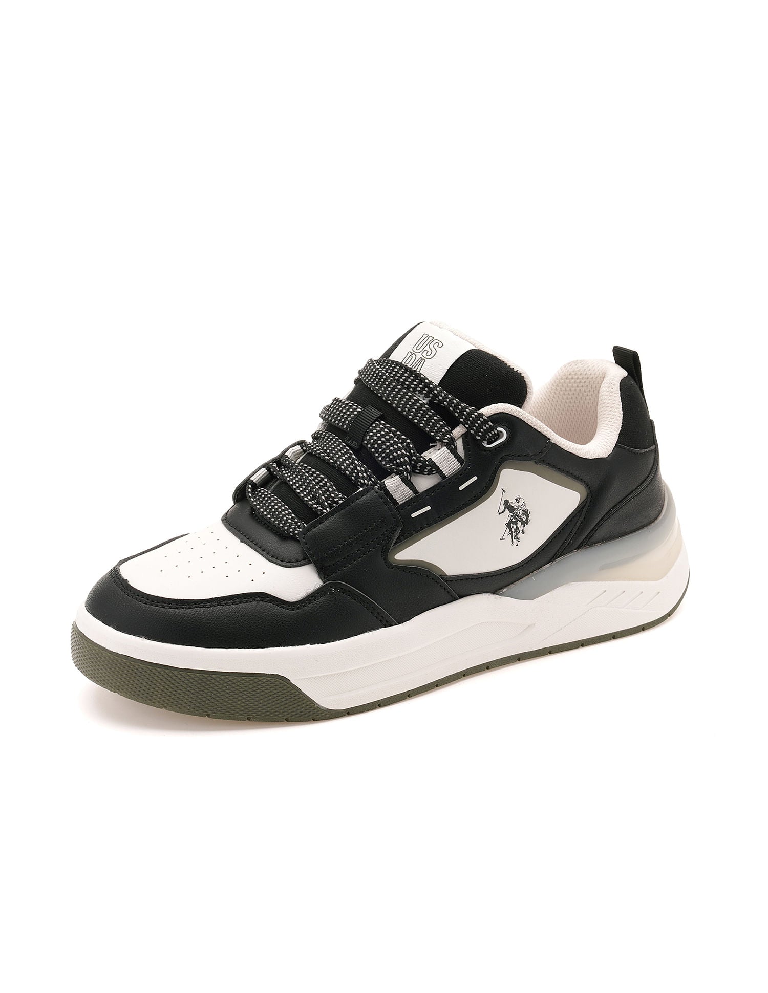 Round Toe Colourblocked Vander Sneakers Black - U.S. POLO ASSN. | Large