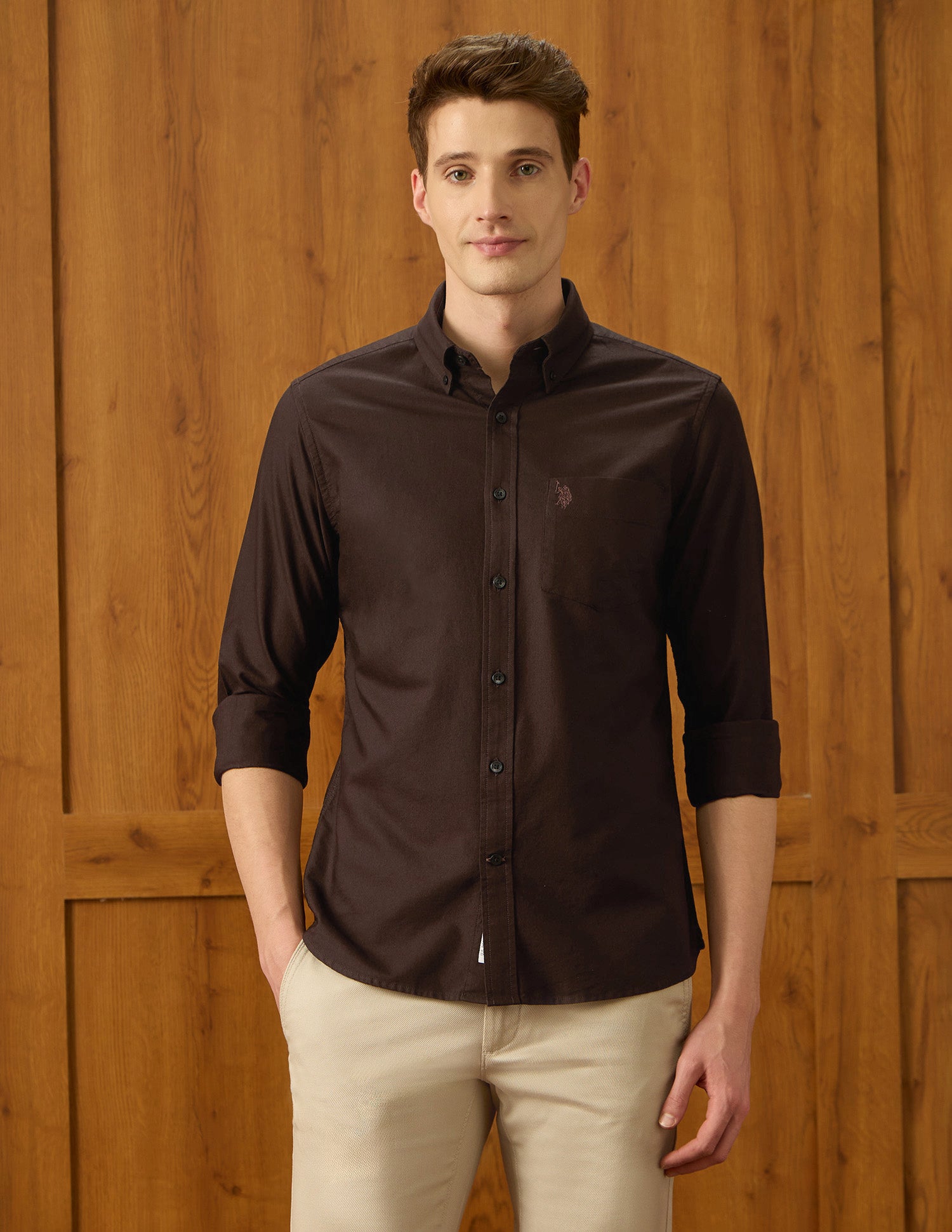 Equestrian Sports @ Elevnado Button Down Shirt Choco - U.S. Polo Assn. India | Large