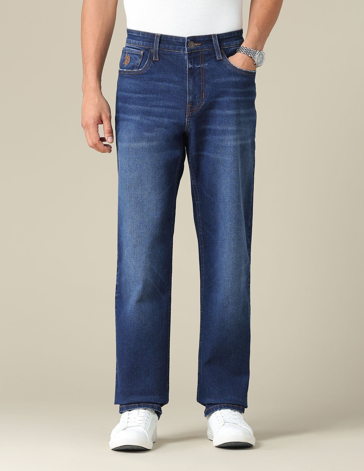 Shawn Relaxed Fit Blue Jeans Dark Blue - U.S. Polo Assn. India | Large