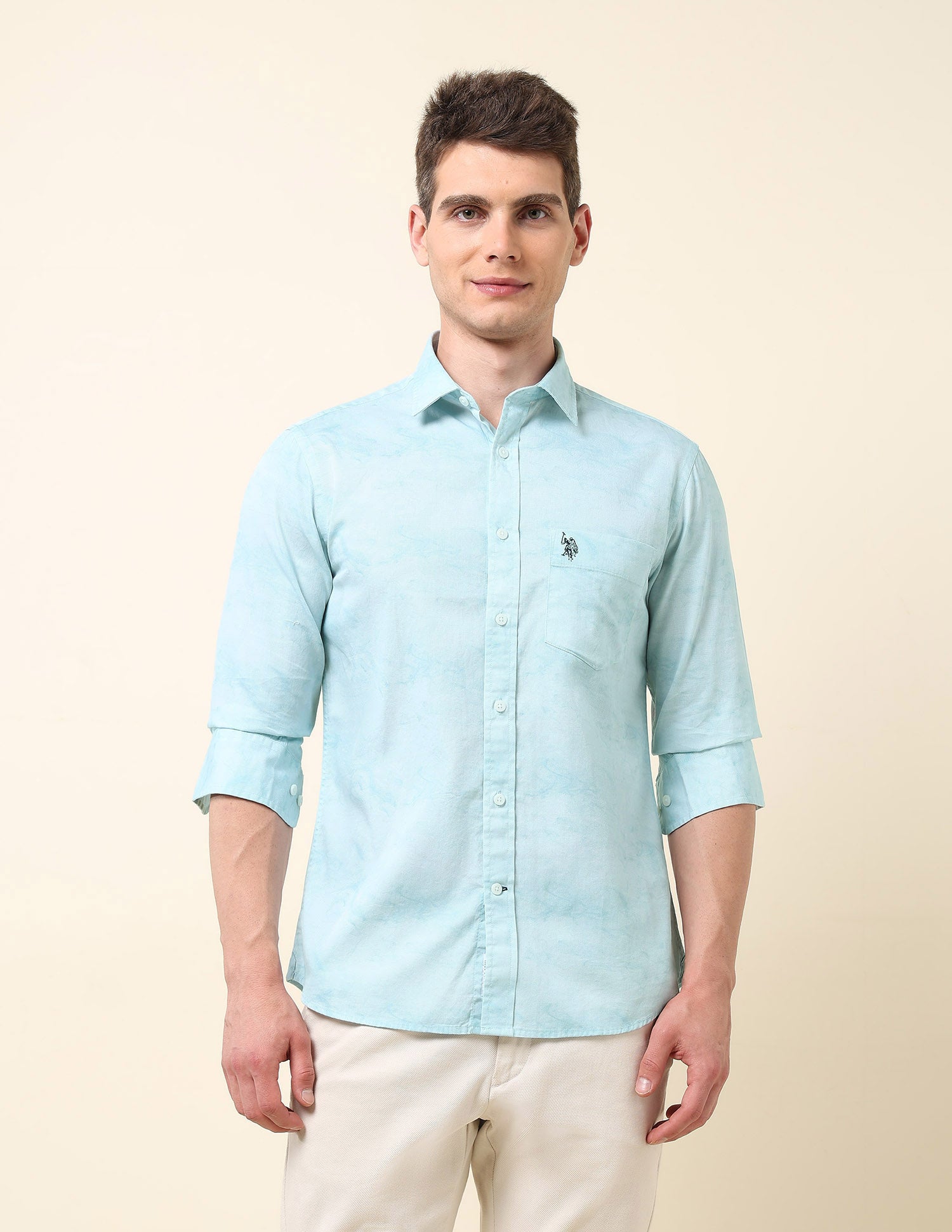Abstract Printed Twill Shirt Blue - U.S. Polo Assn. India | Large