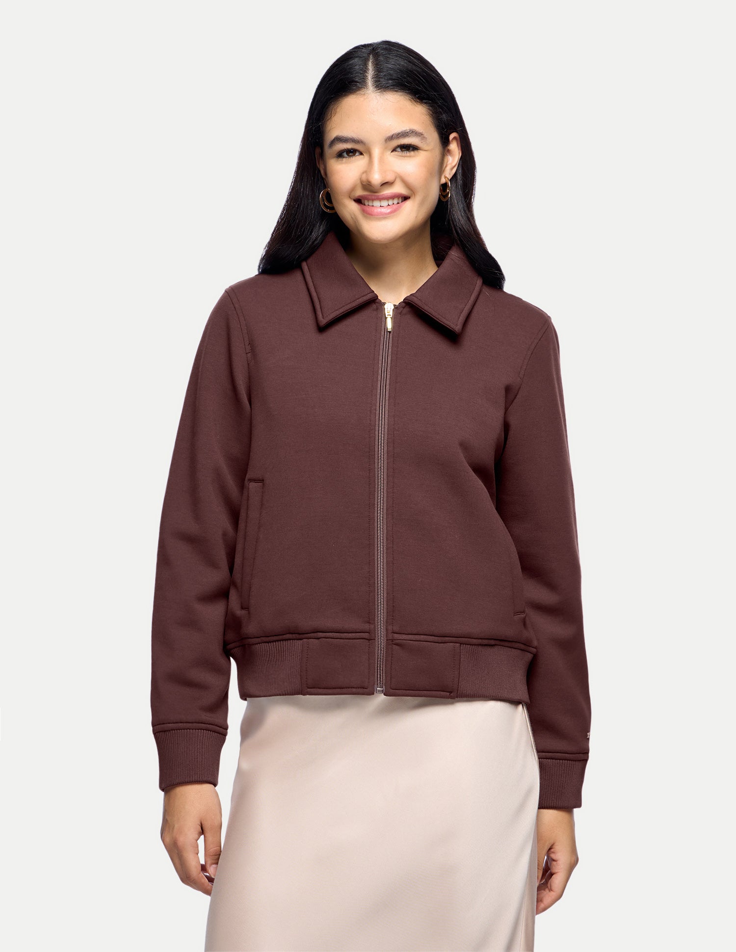 High Neck Scuba Bomber Jacket Brown - U.S. Polo Assn. India | Large