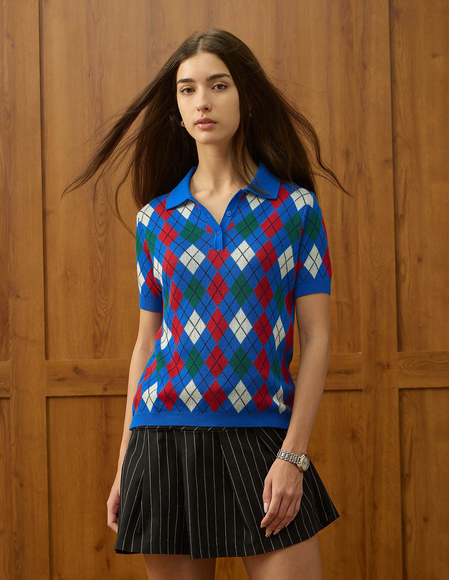 Relaxed Fit Argyle Polo Shirt Blue - U.S. POLO ASSN. | Large