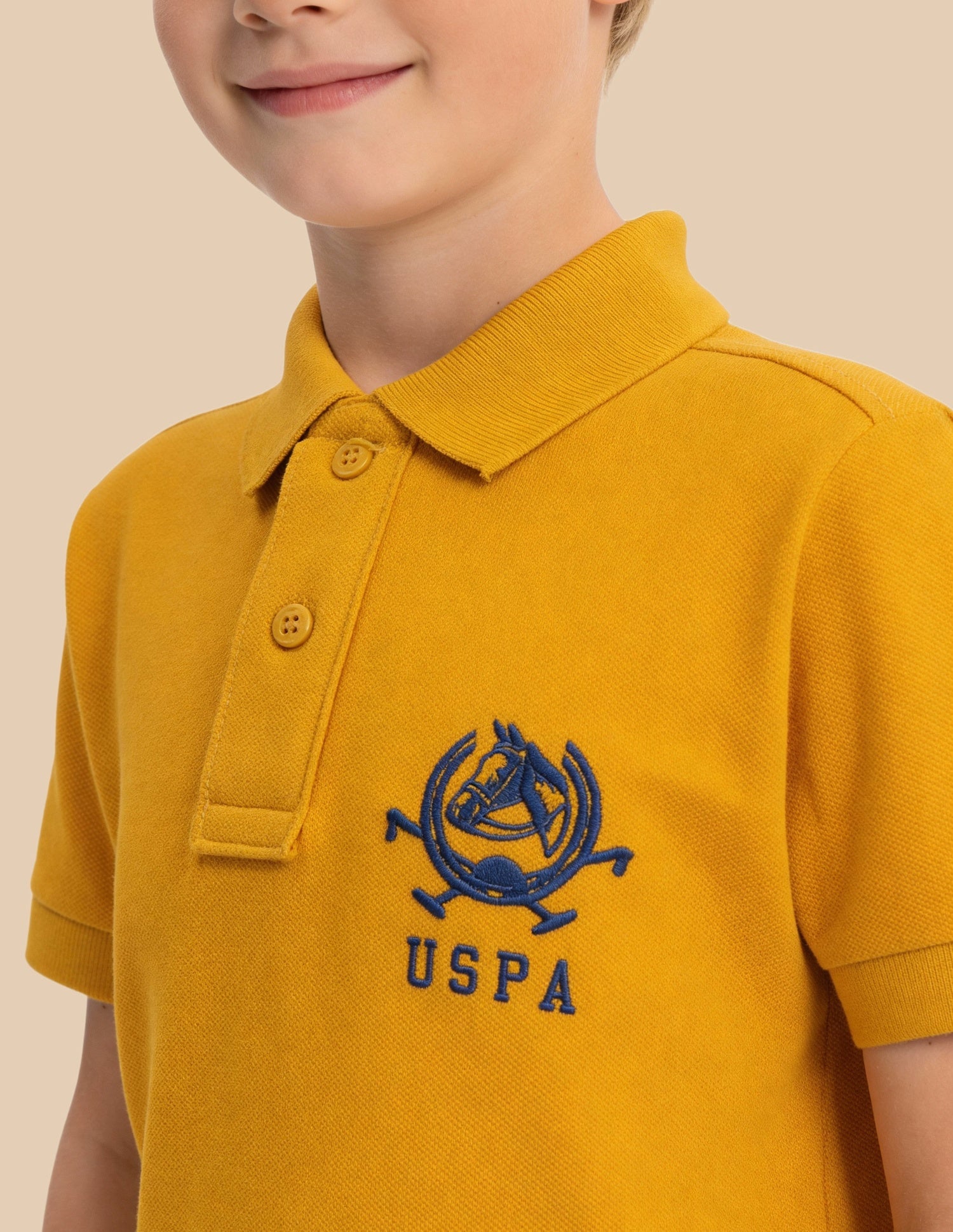 Boys Pure Cotton Polo Shirt Yellow - U.S. Polo Assn. India | Large