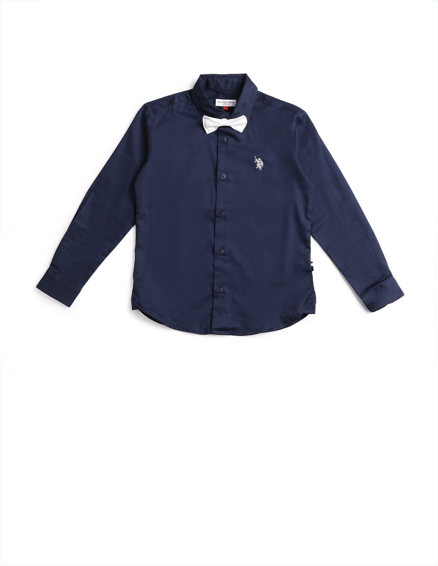 Boys Pure Cotton Satin Shirt Navy - U.S. POLO ASSN. | Large