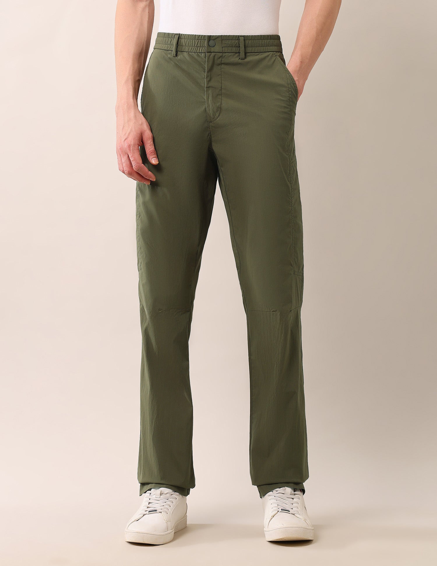Mid Rise Riley Straight Fit Trousers Olive - U.S. Polo Assn. India | Large