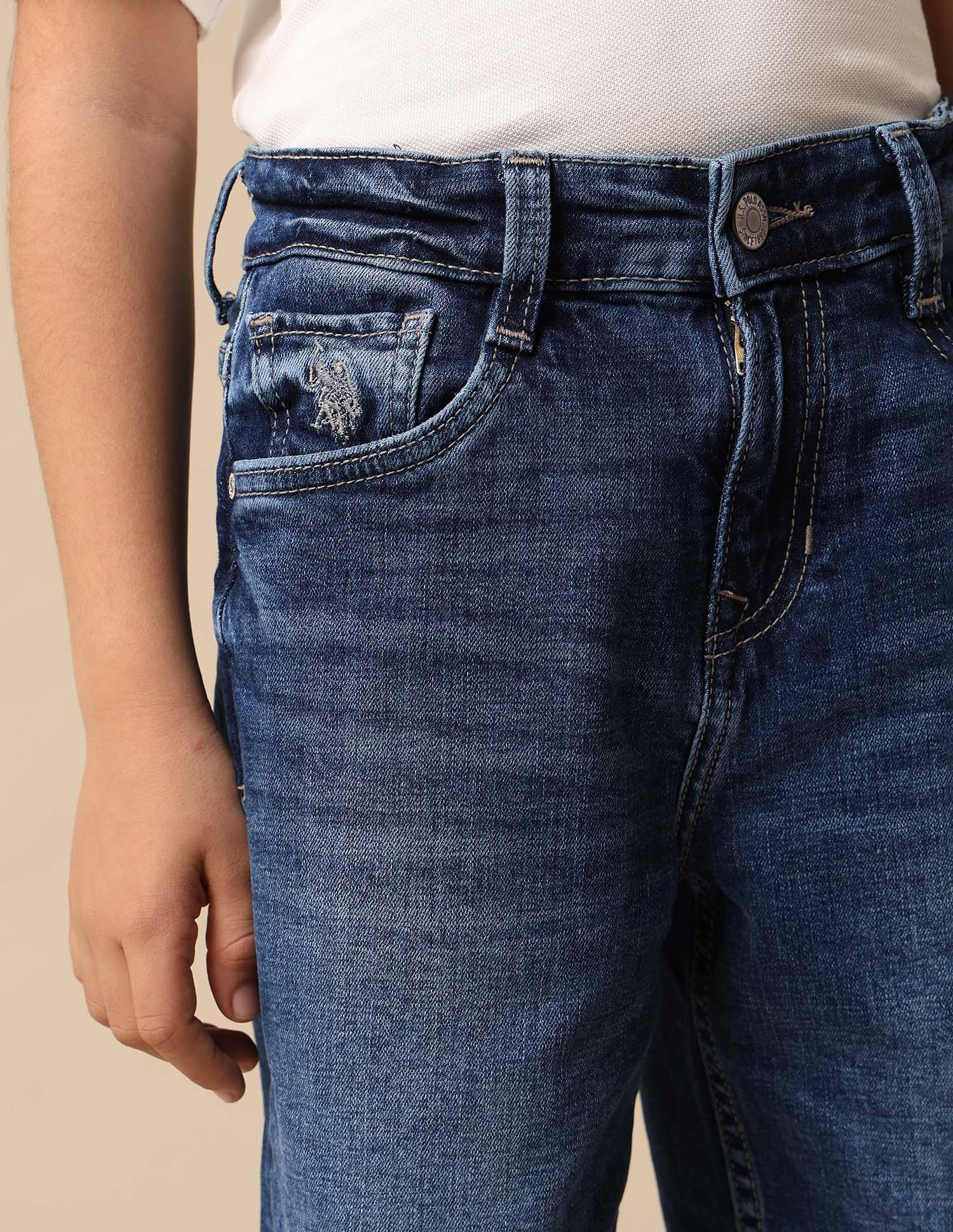 Boys Whiskered Baggy Fit Jeans Med Blue - U.S. POLO ASSN. | Large