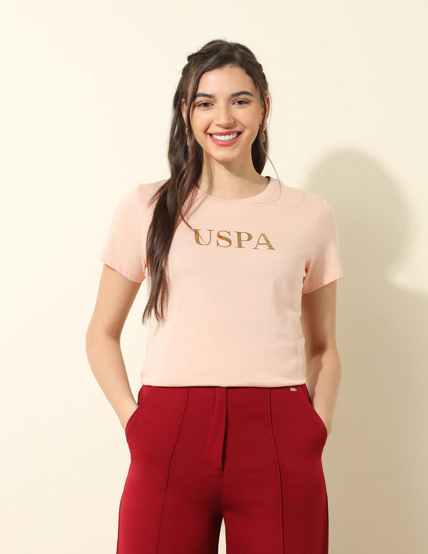 Regular Fit Brand Printed T-Shirt Pink - U.S. POLO ASSN. | Large