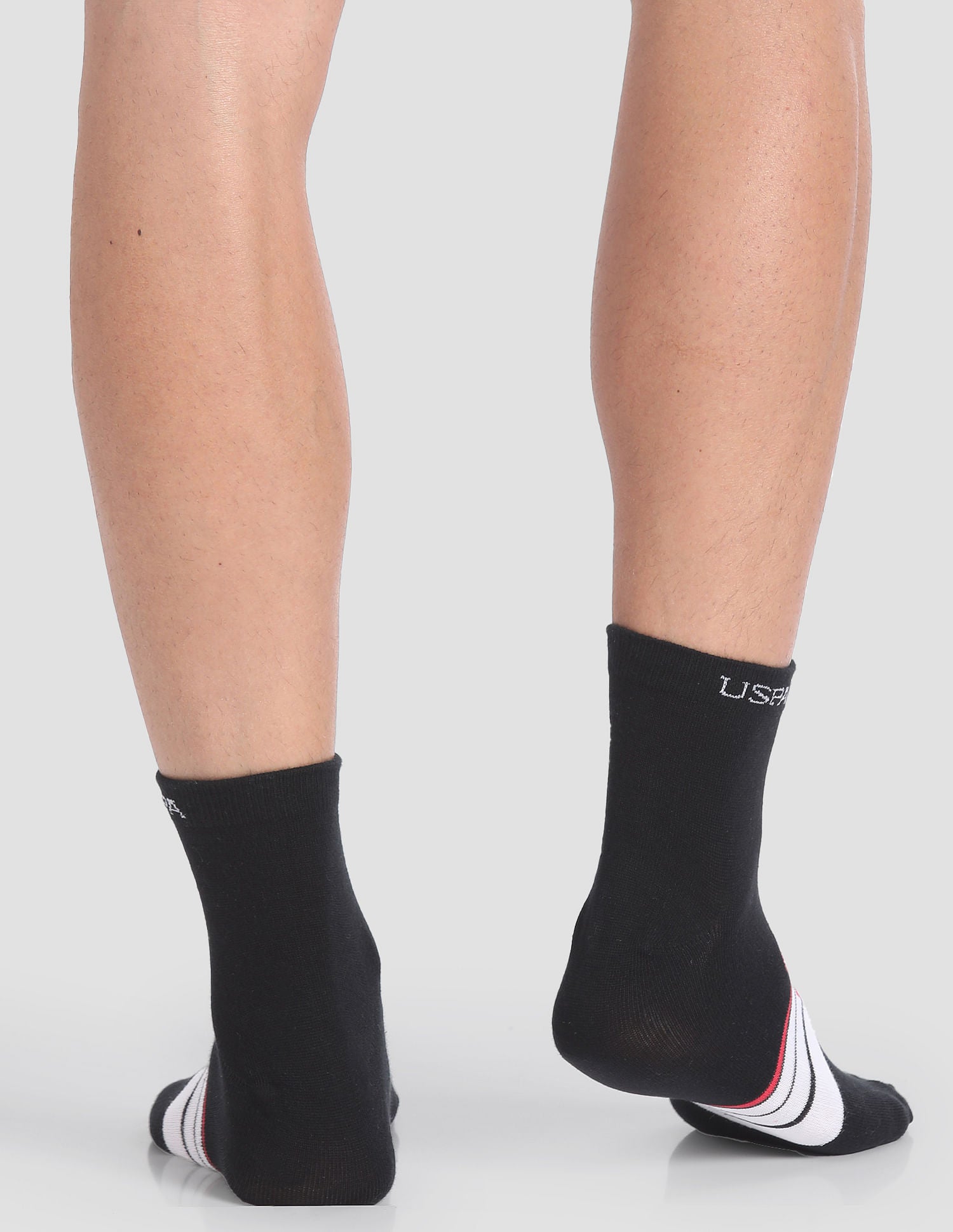 Ankle Length Stretch I646 Socks - Pack Of 3 Navy, Black and Grey - U.S. POLO ASSN. | Large