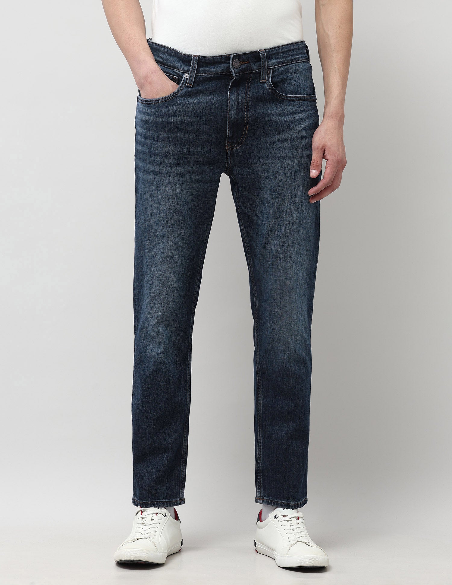 Cole Comfort Cropped Fit Blue Jeans Dark Blue - U.S. POLO ASSN. | Large