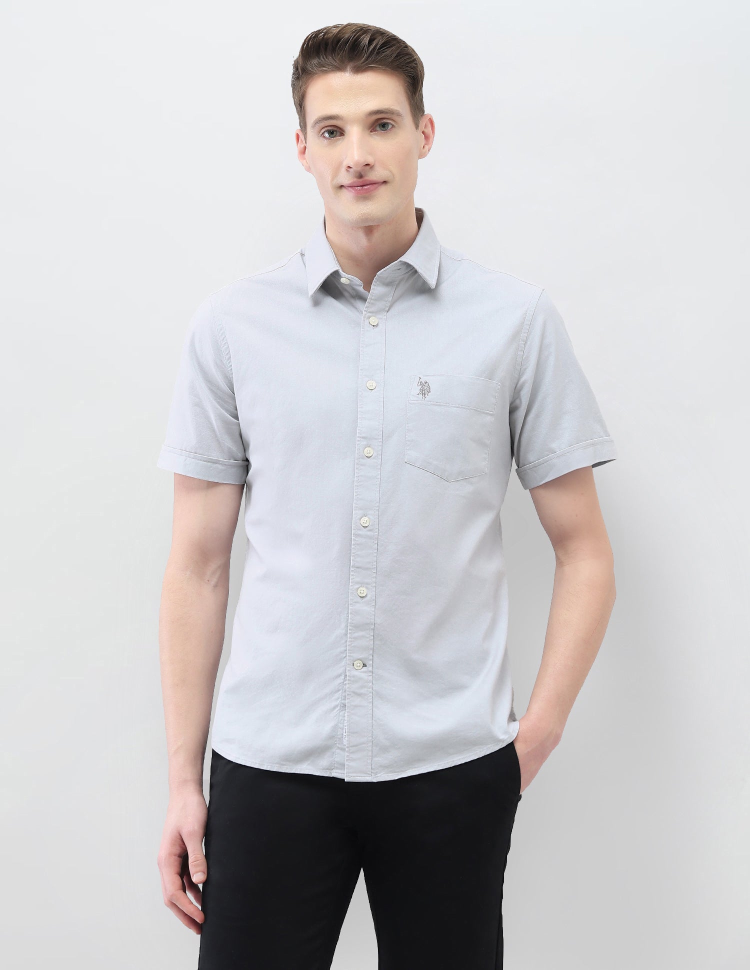 Casa De Campo Solid Shirt Light Grey - U.S. Polo Assn. India | Large