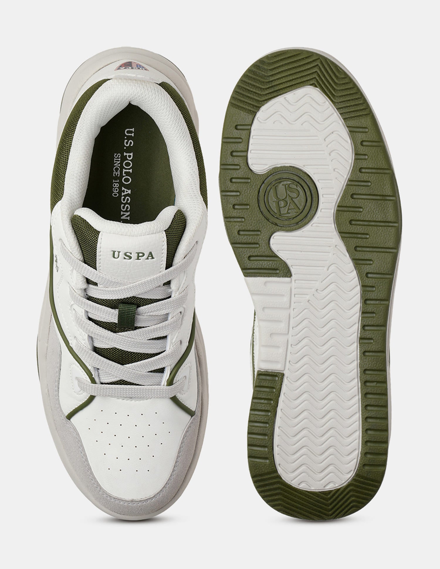 Colour Blocked Odore 2.0 Lace Up Sneakers Green - U.S. Polo Assn. India | Large