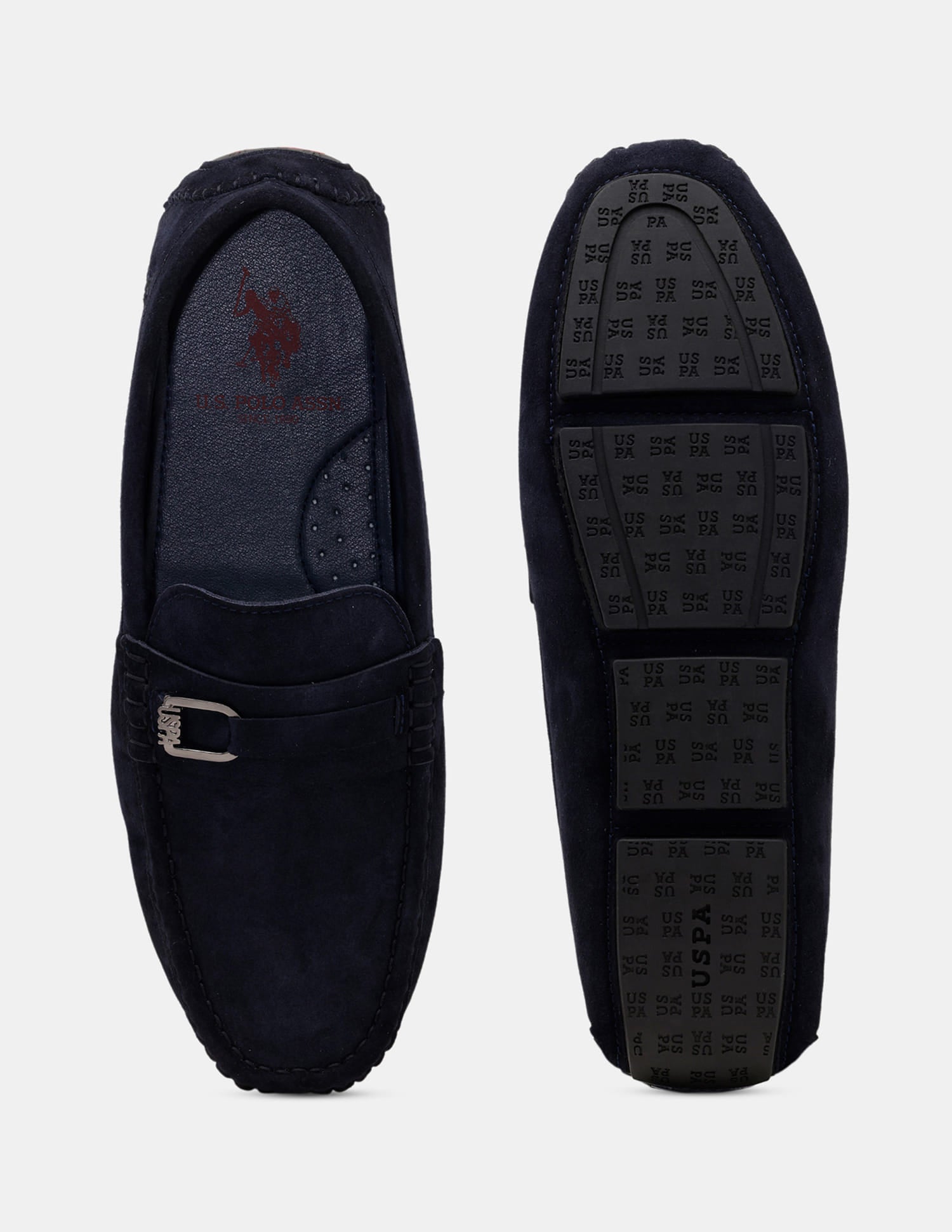 Men Ansel Slip-Ons Suede Loafers Navy - U.S. Polo Assn. India | Large