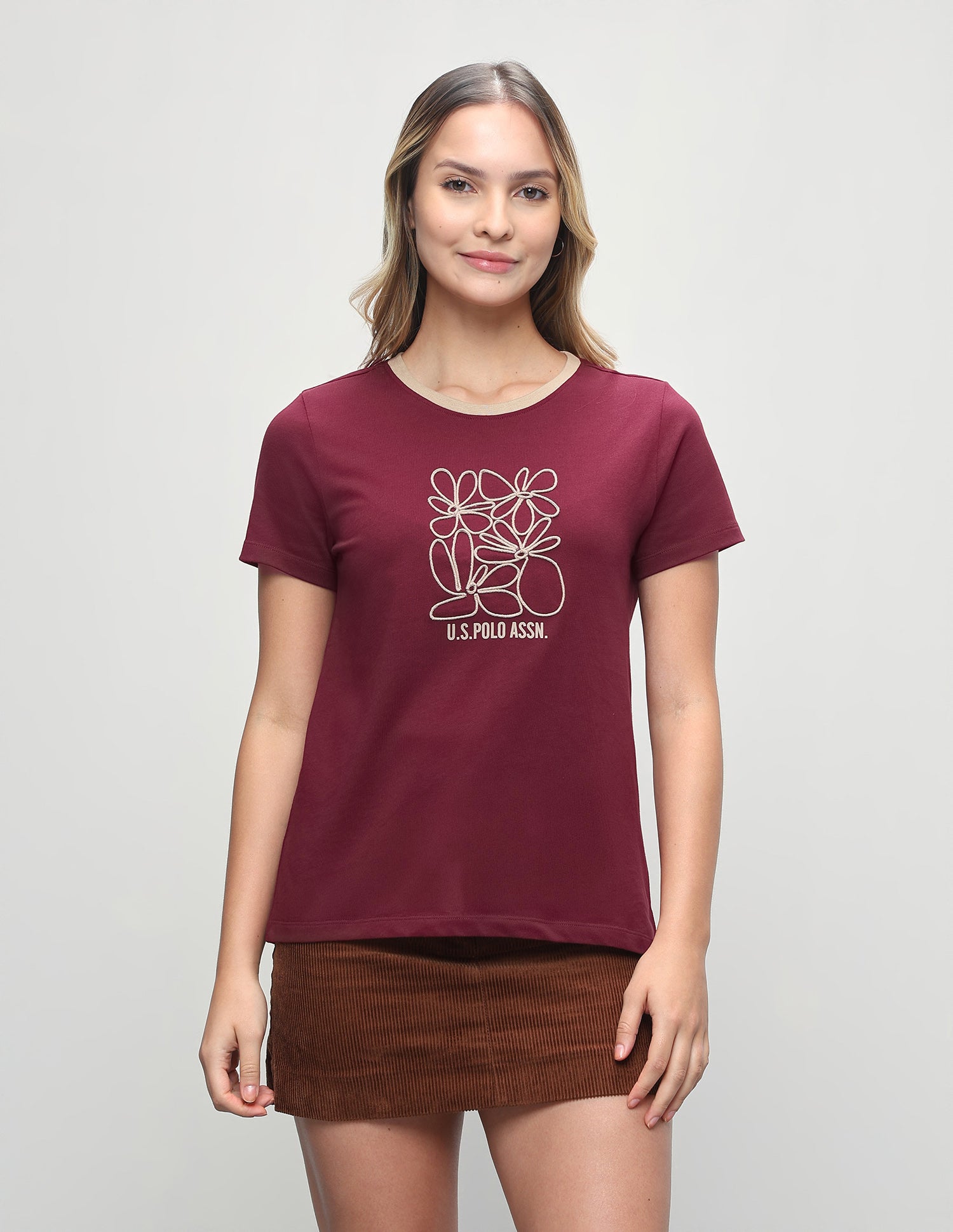 Graphic Brand Printed Regular Fit T-Shirt Maroon - U.S. Polo Assn. India | Large