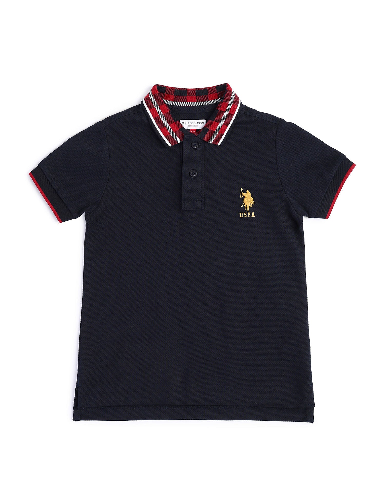 Regular fit Solid Polo Shirt Navy - U.S. Polo Assn. India | Large