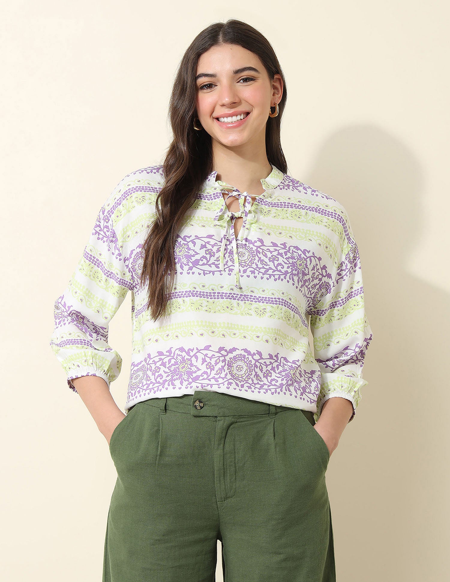 Tie-Up Printed Top Multicoloured - U.S. POLO ASSN. | Large