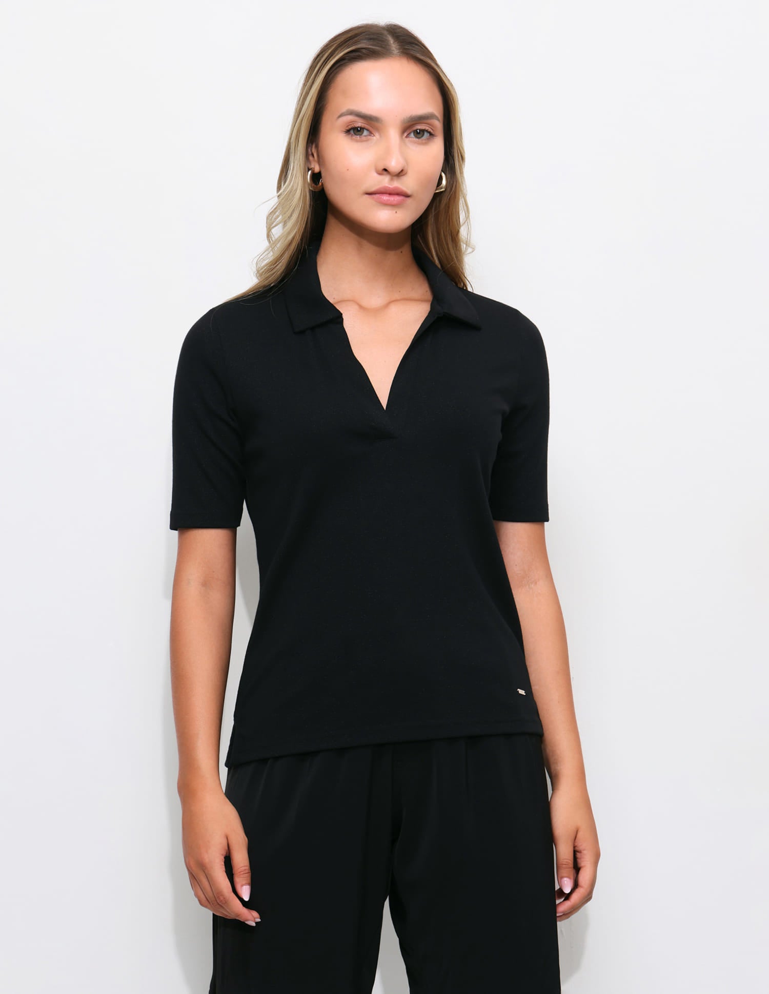 Solid Regular Fit Polo Shirt Black - U.S. Polo Assn. India | Large