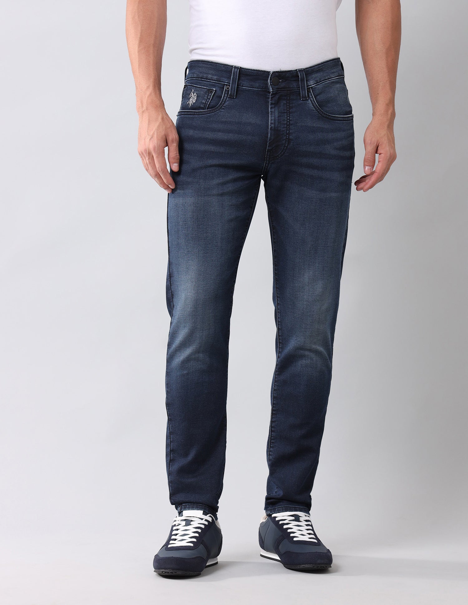 Brandon Slim Tapered Blue Jeans Dark Wash - U.S. POLO ASSN. | Large