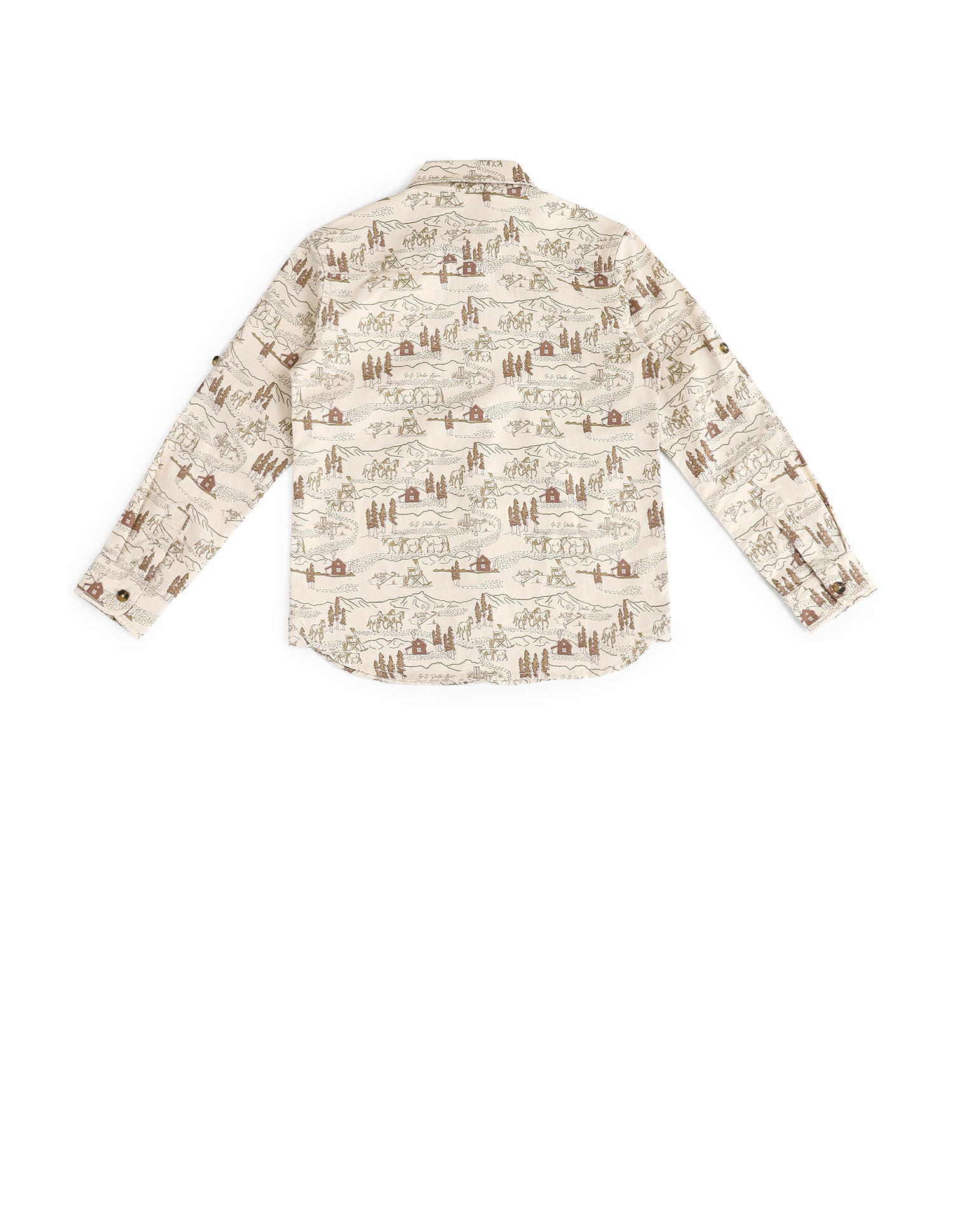 Boys Pure Cotton Regular Fit Shirt Beige - U.S. Polo Assn. India | Large