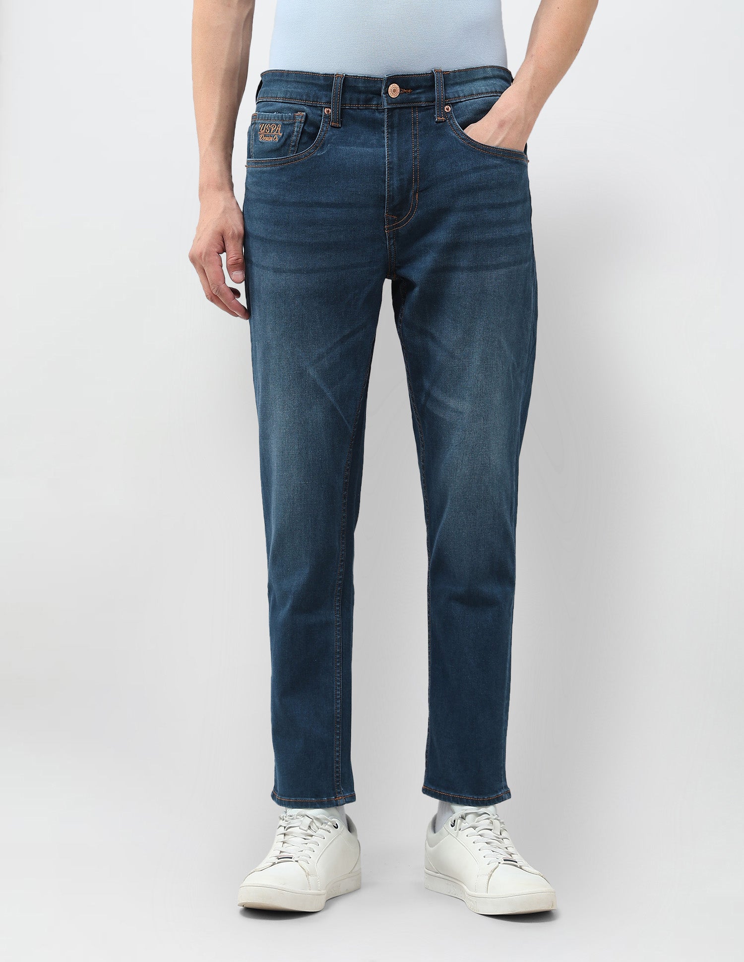 Cole Comfort Cropped Fit Blue Jeans Indigo - U.S. POLO ASSN. | Large