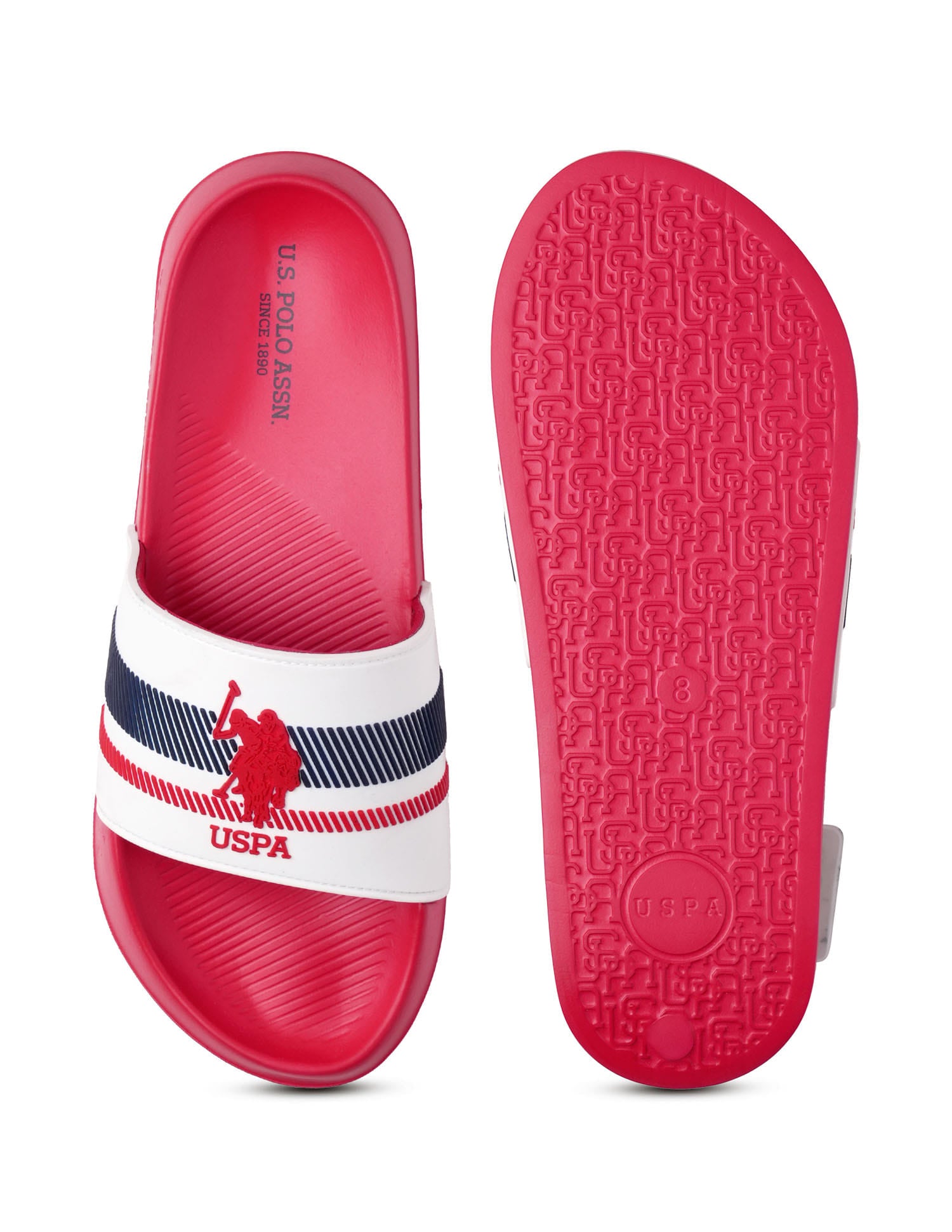 Men Rafa Printed Sliders Red - U.S. Polo Assn. India | Large