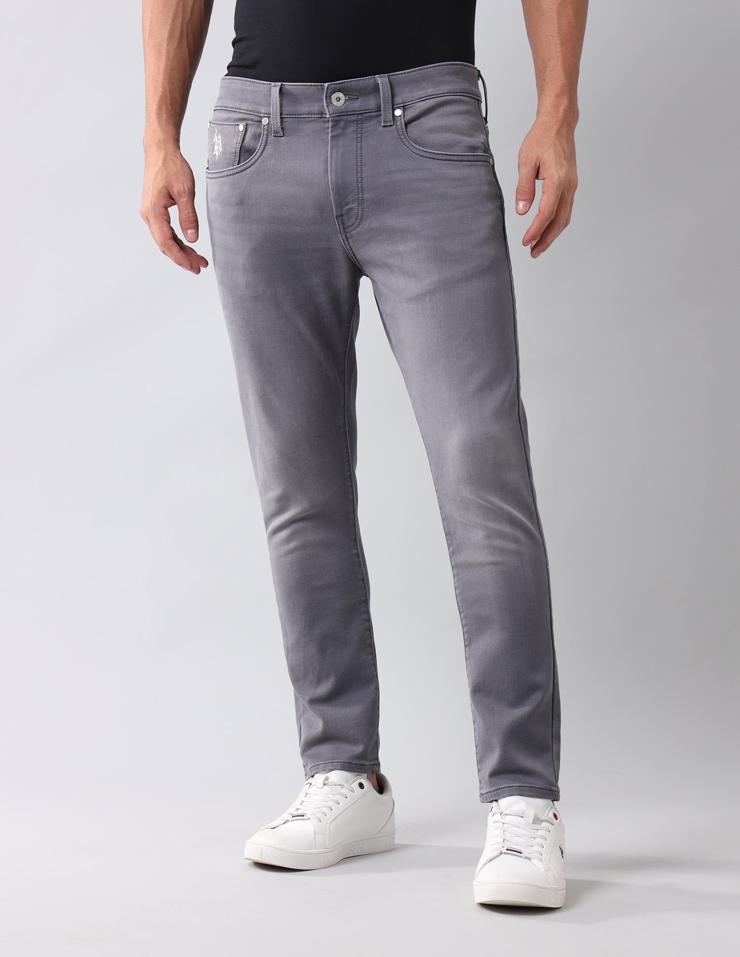 Henry Tapered Cropped Fit Grey Jeans Grey - U.S. Polo Assn. India | Large