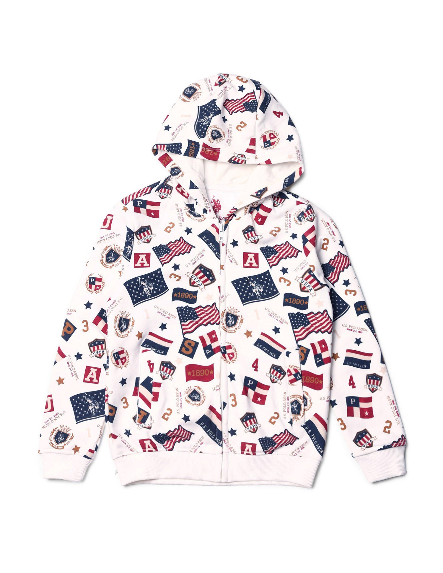 Boys Brand Printed Regular Fit Sweatshirt White - U.S. POLO ASSN. | Large