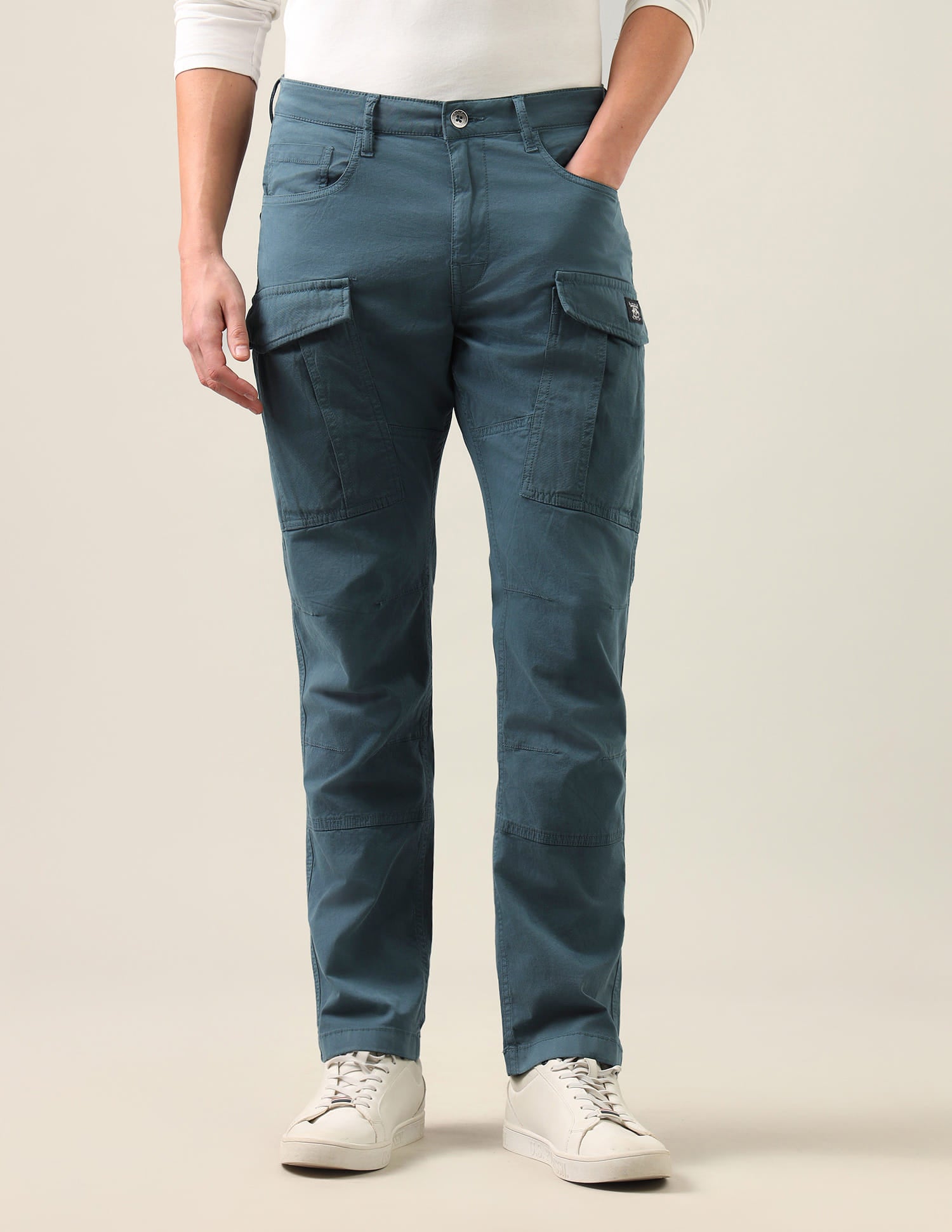 Harold Slim Straight Fit Twill Cargos Green - U.S. Polo Assn. India | Large
