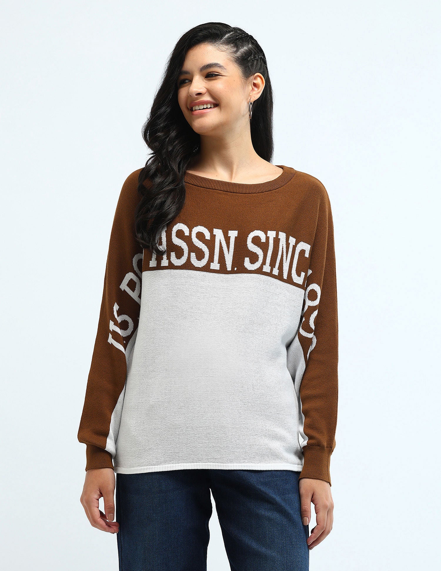 Raglan Sleeves Colour Blocked Sweater Multicolour - U.S. POLO ASSN. | Large