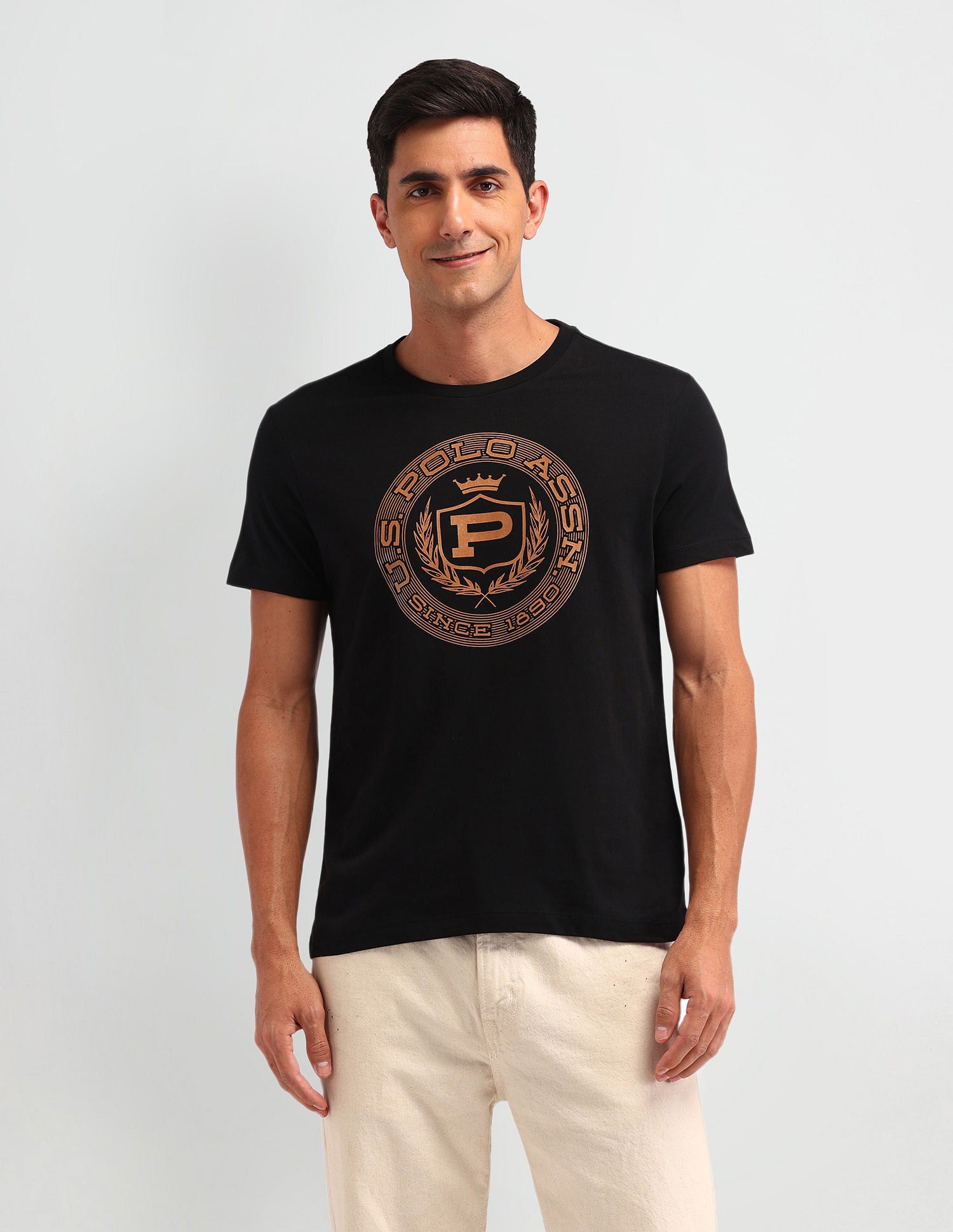 Collegiate Muscle Fit Brand T-Shirt Black - U.S. POLO ASSN. | Large