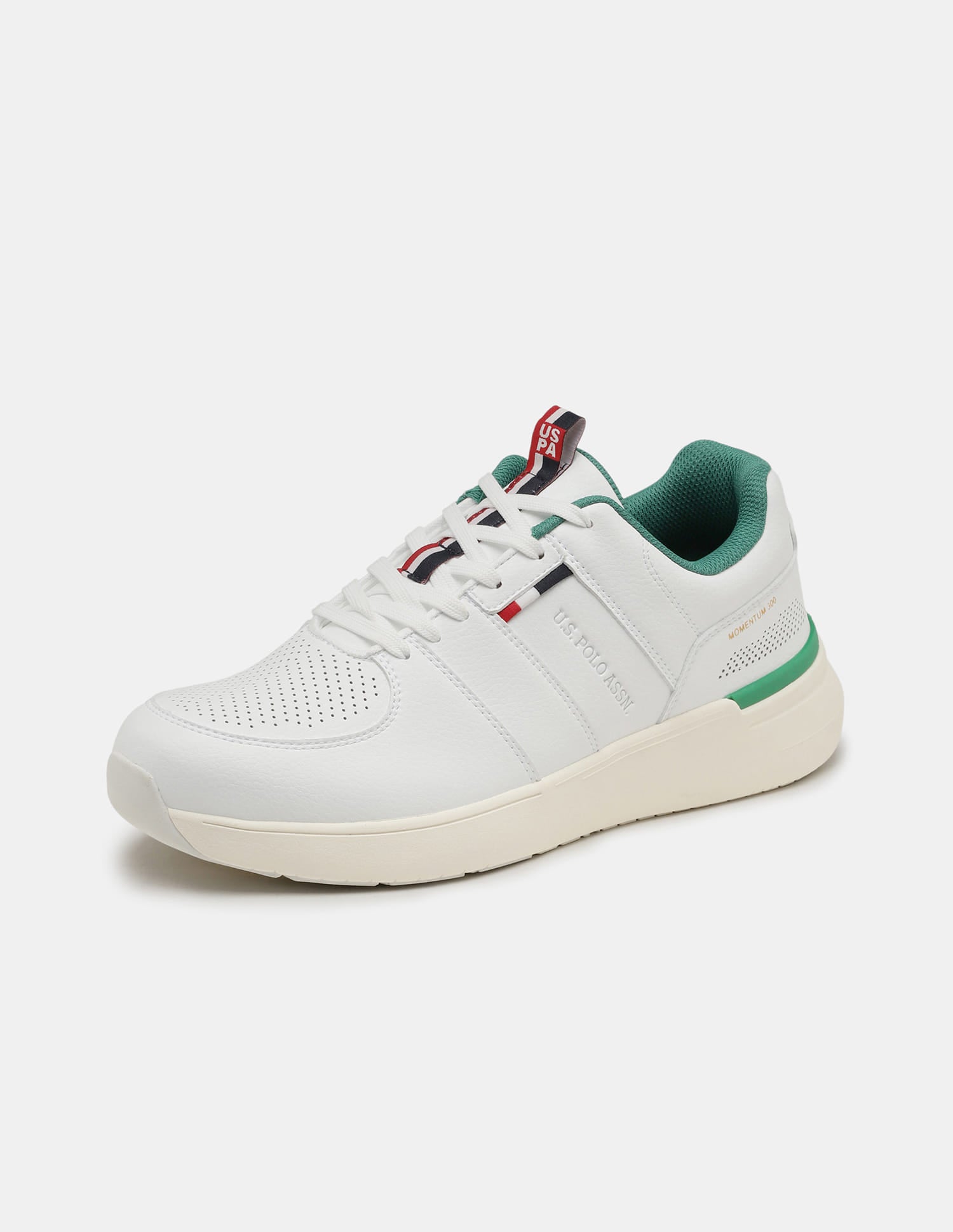 Round Toe Lace Ups Momentum 300 Sneakers Off White - U.S. Polo Assn. India | Large