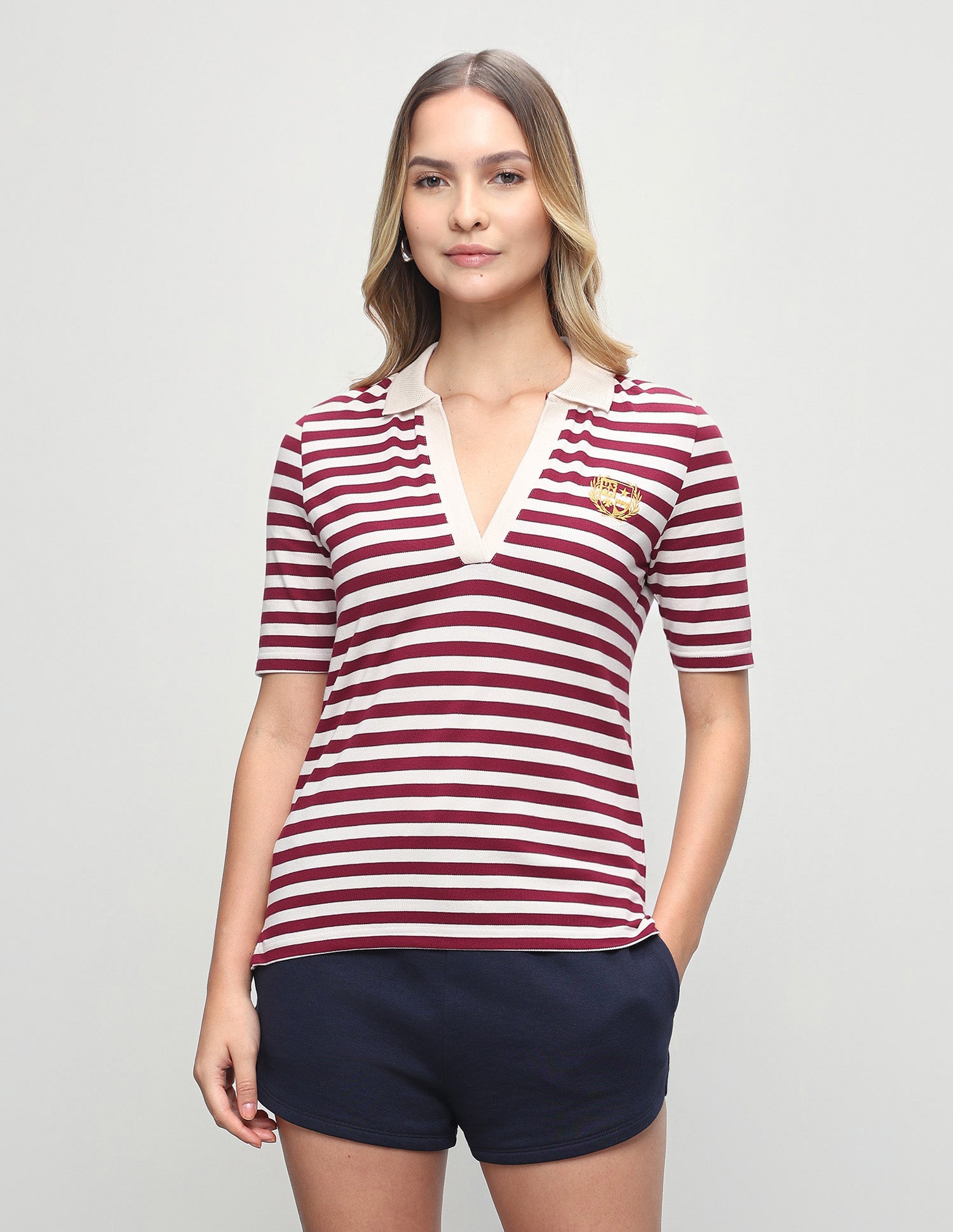 Horizontal Striped Relaxed Fit Polo Shirt Red - U.S. Polo Assn. India | Large