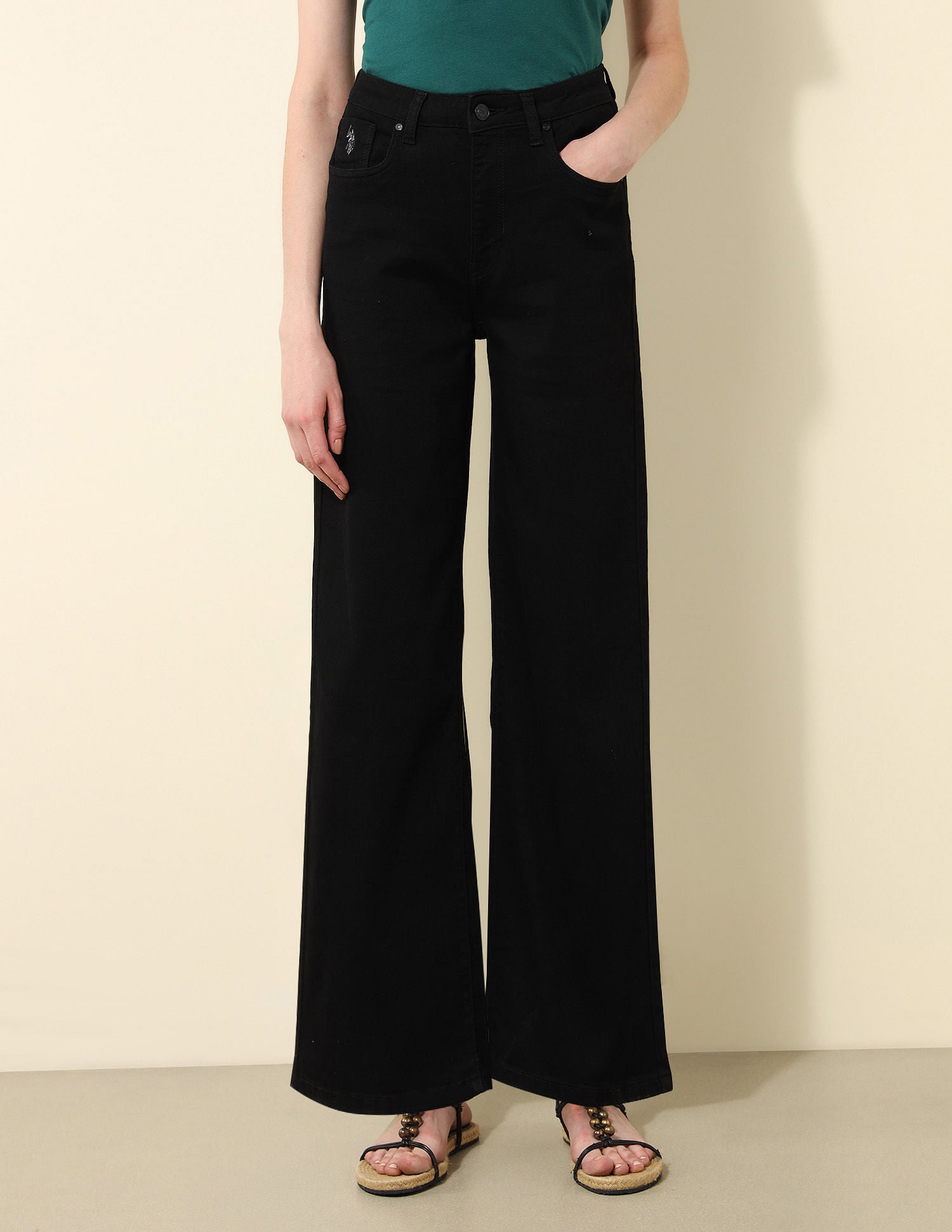 High Rise Super Skinny Fit Jeans Jet Black - U.S. Polo Assn. India | Large