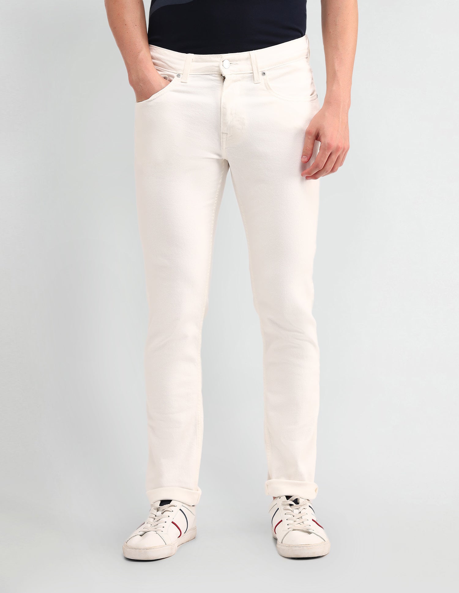 Brandon Slim Tapered Fit White Jeans White - U.S. POLO ASSN. | Large