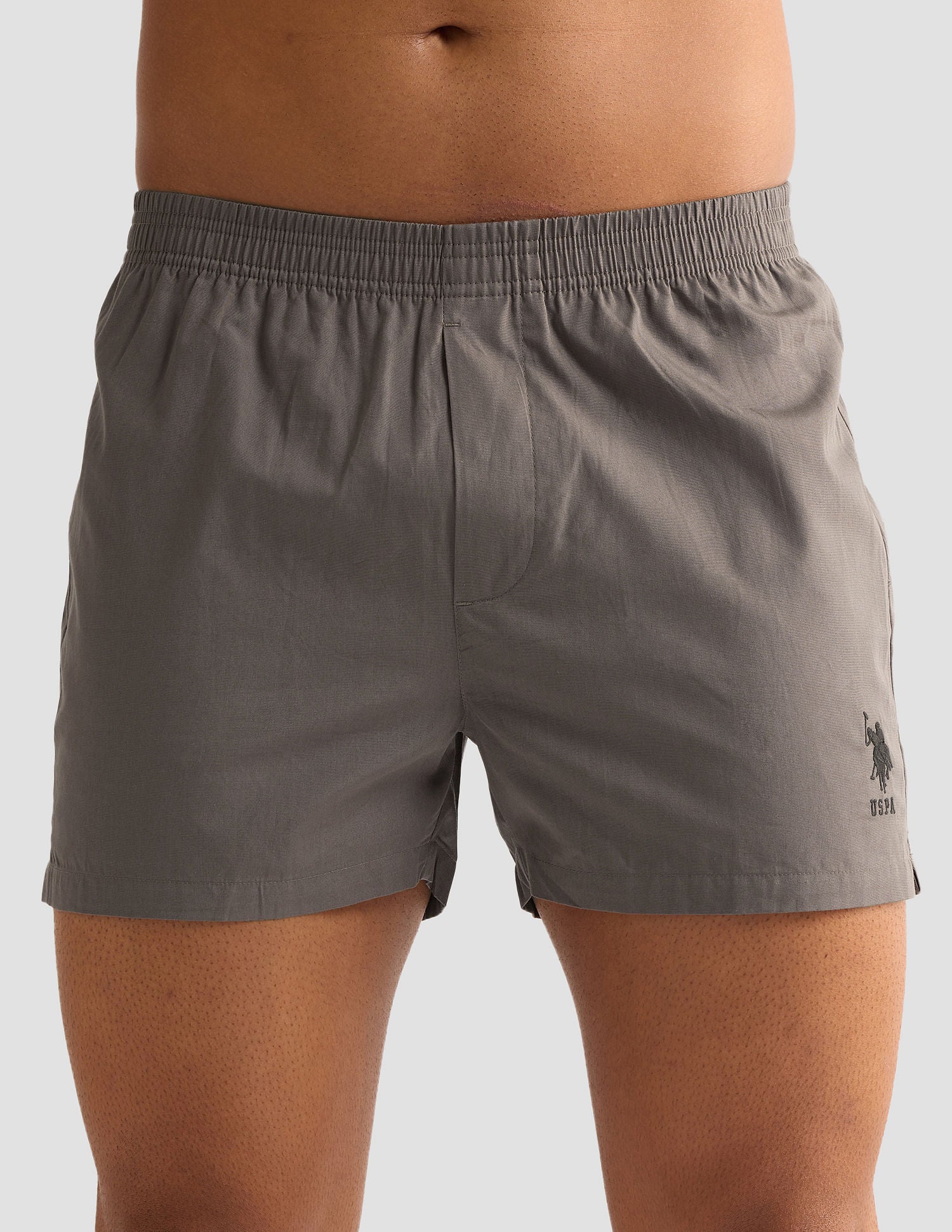 Pure Cotton OEX04 Boxer Shorts - Pack Of 1 Steel Grey - U.S. POLO ASSN. | Large