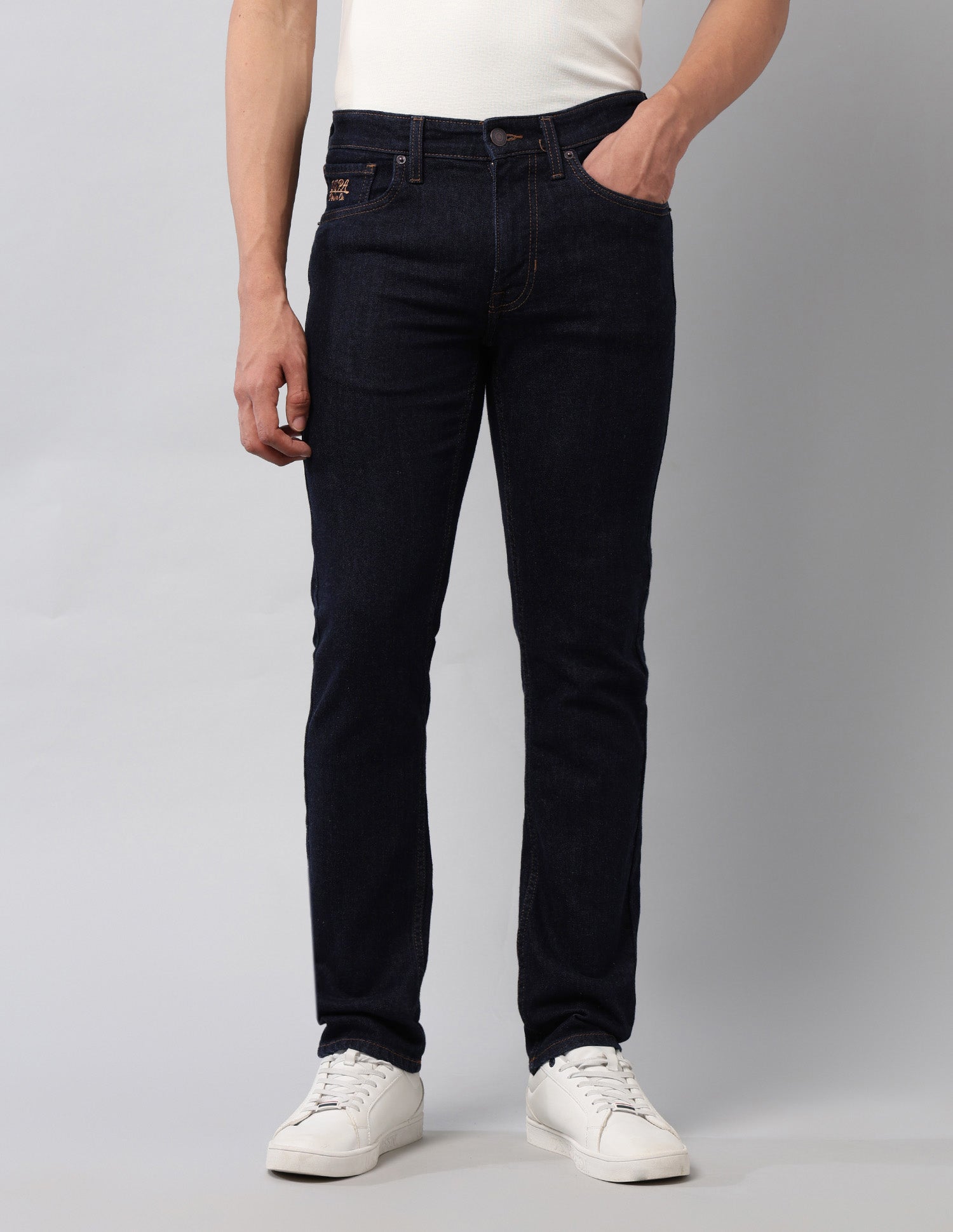 Regallo Skinny Fit Blue Jeans Dark Blue - U.S. Polo Assn. India | Large