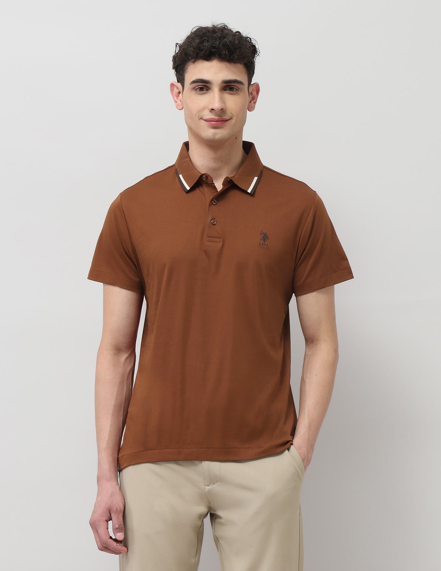 Pure Cotton Regular Fit Polo Shirt Rust - U.S. POLO ASSN. | Large