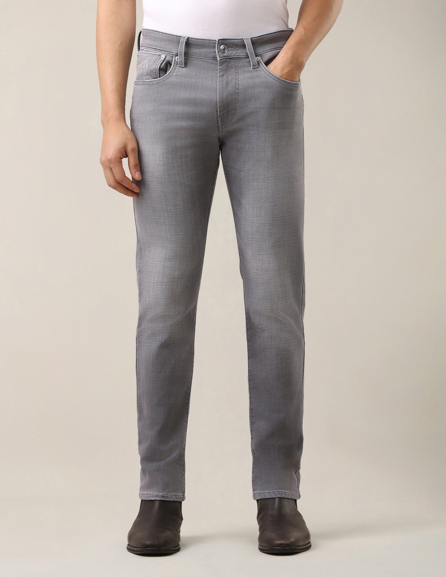 Brandon Slim-Tapered Fit Grey Jeans Grey - U.S. Polo Assn. India | Large